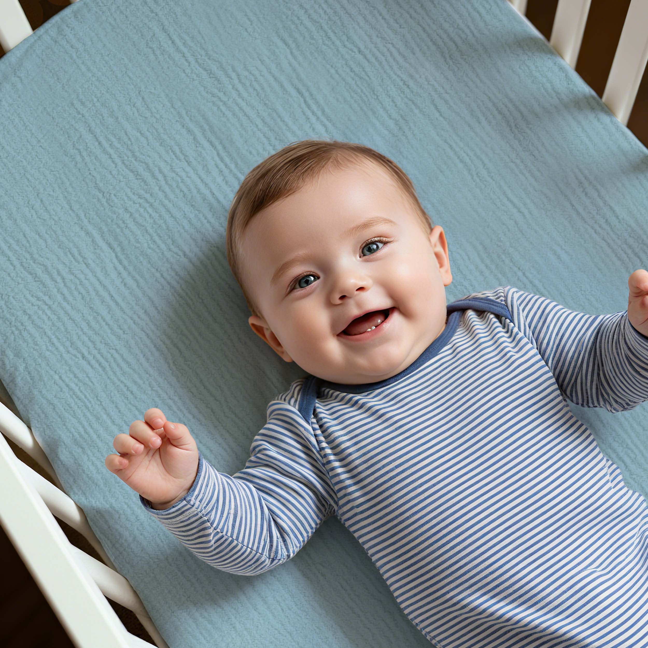 Blue Whale Whisper | Muslin Bassinet Sheets 2-Pack | 33''*17''