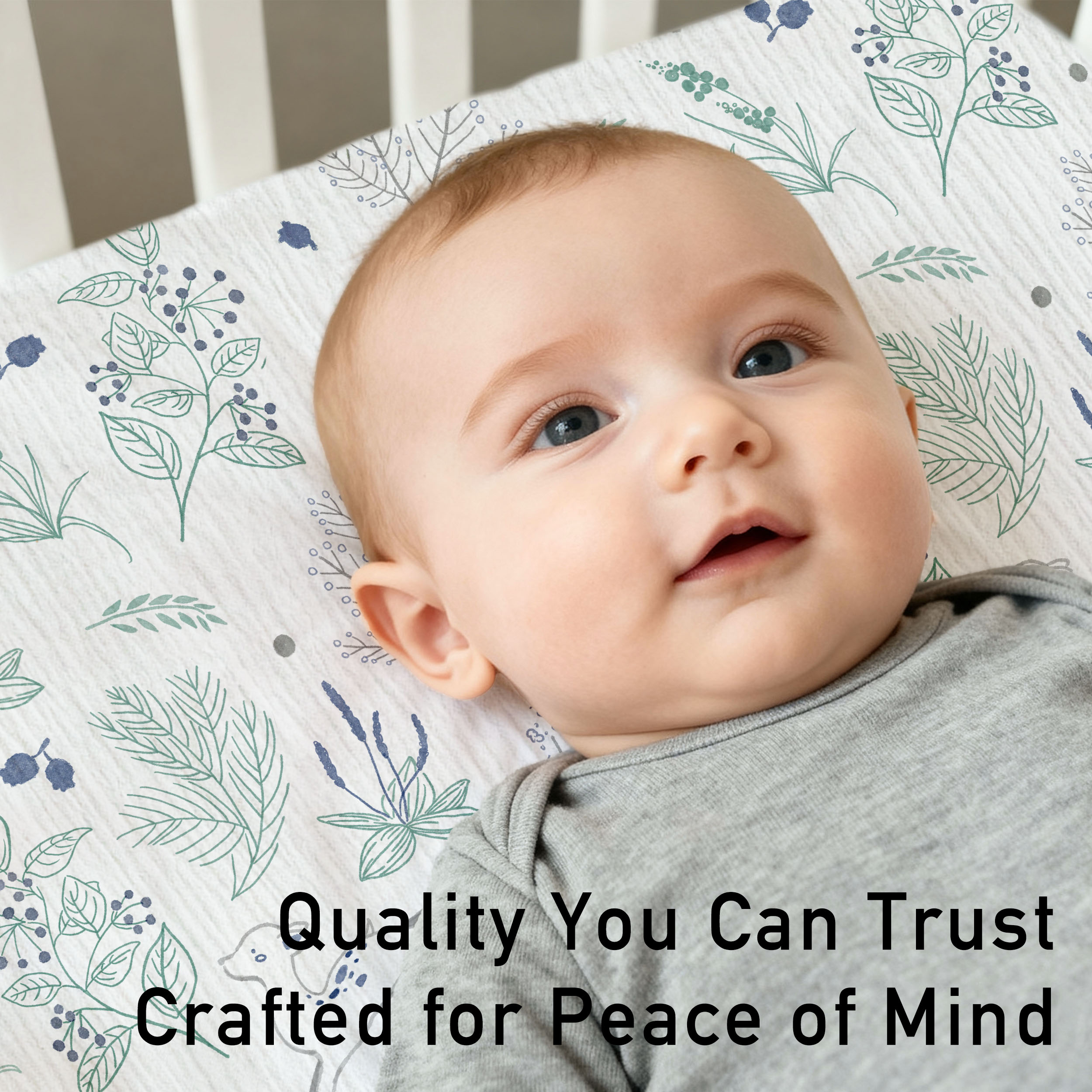 Perky Fawn | Muslin Bassinet Sheets 2-Pack | 38''*26'' | 100% Muslin Cotton