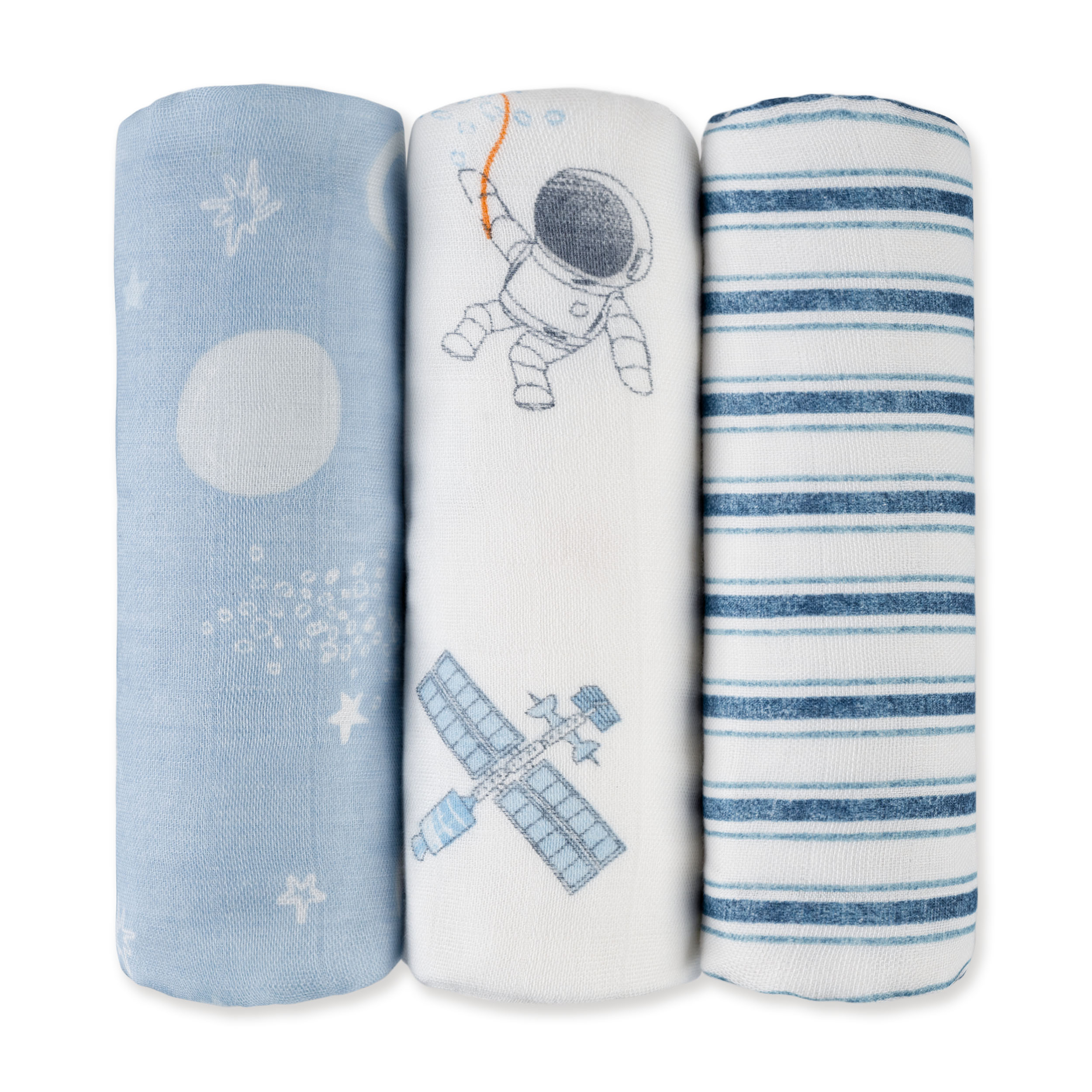 Muslin Swaddle Blankets 6-Pack | 27 X 27" | Astronaut