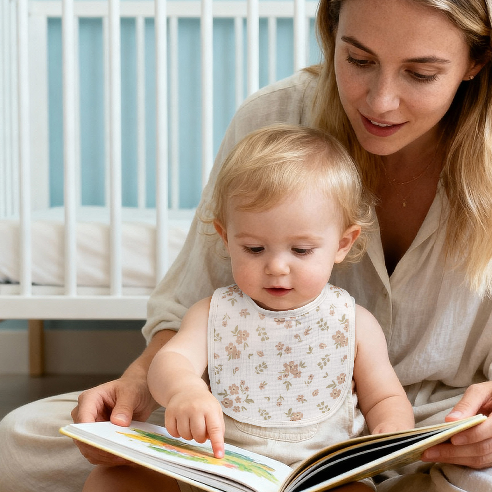 Autumn Flora | baby muslin bibs 6 pack | 0-36 months