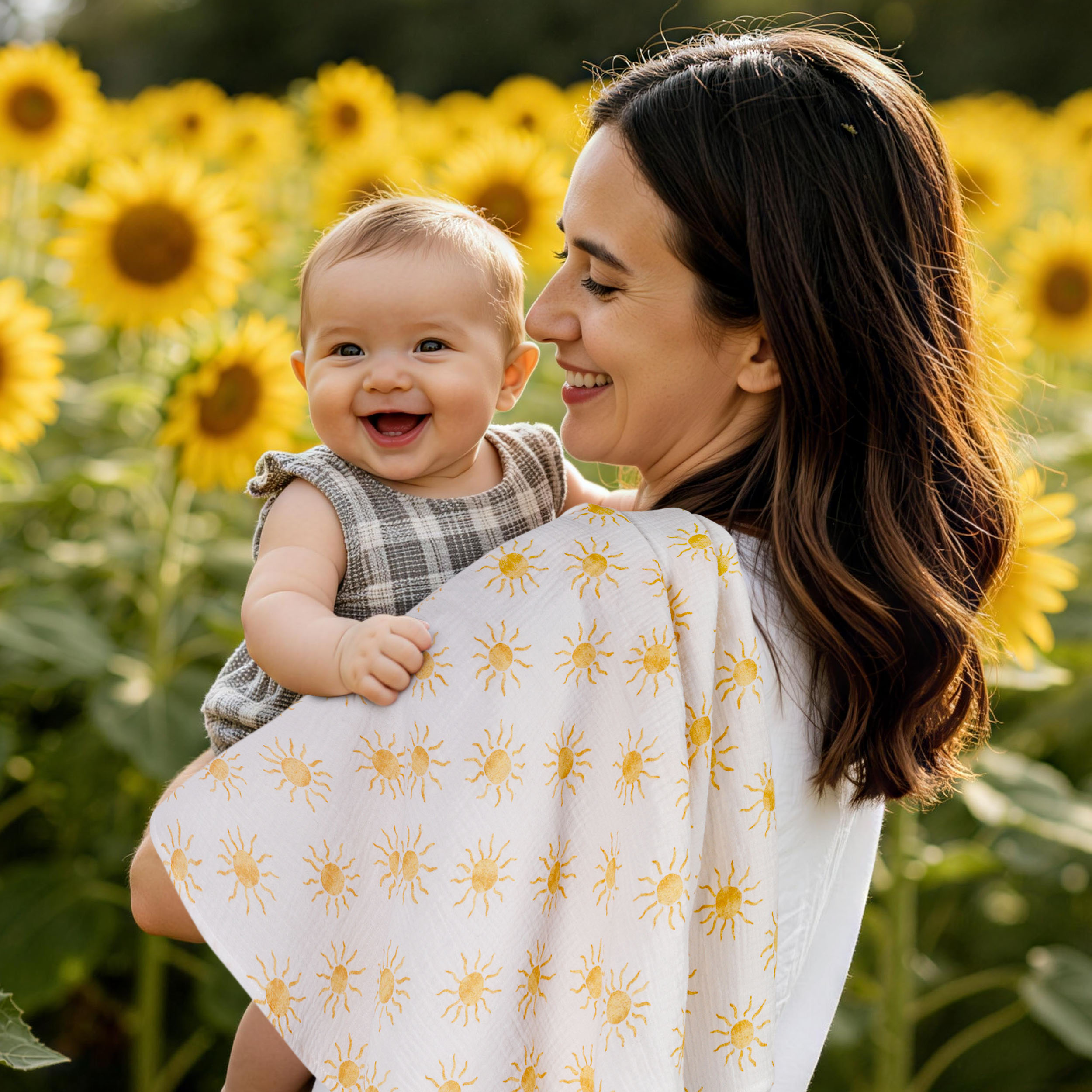 Muslin Swaddle Blankets 3-Pack | 38"x40" | Sunshine Garden