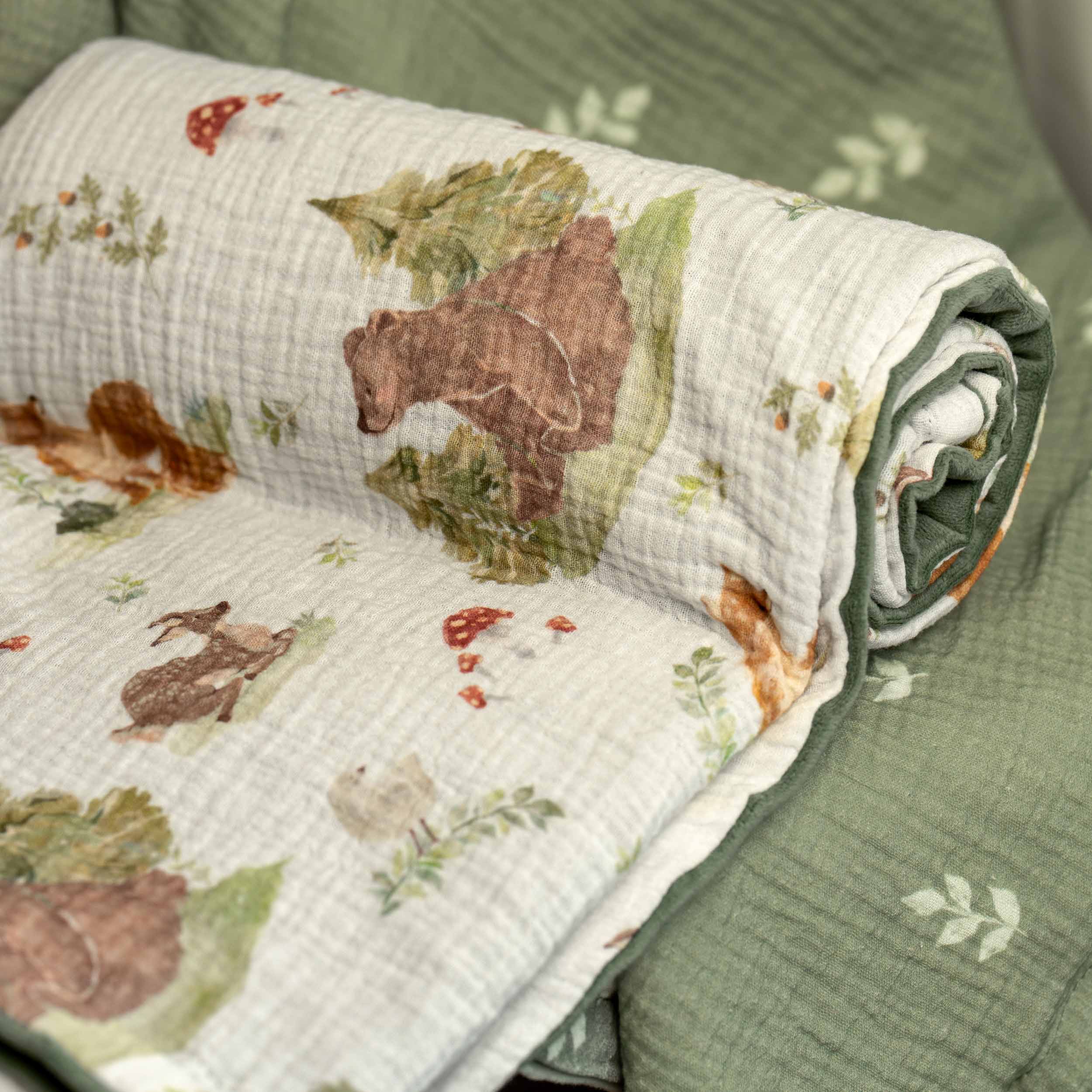 Forest Stories | Muslin and Fleece Plush Dot Blanket | 30''*40''