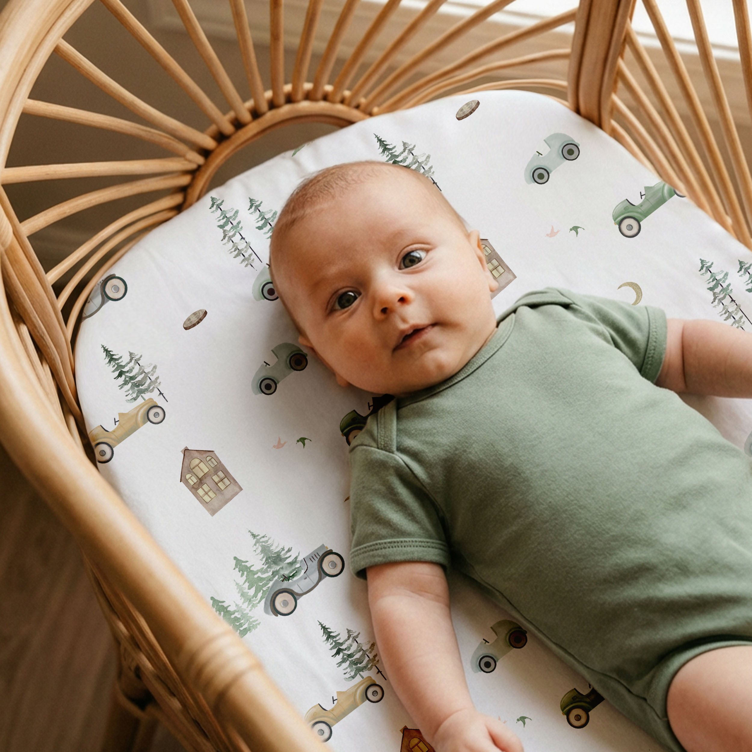 Retro Traveler | Bassinet Sheets 4-Pack | 20*33''