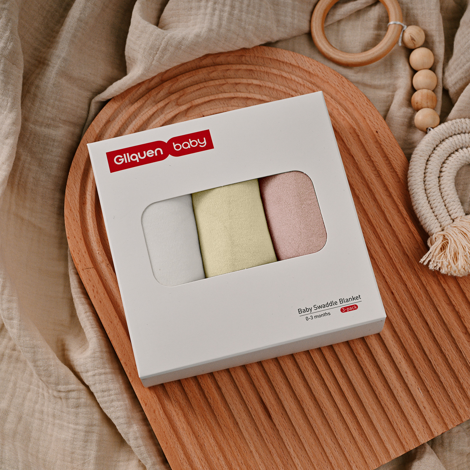Peachy Pink | Gllquen Baby Swaddle 0-3 Months 3 Pack