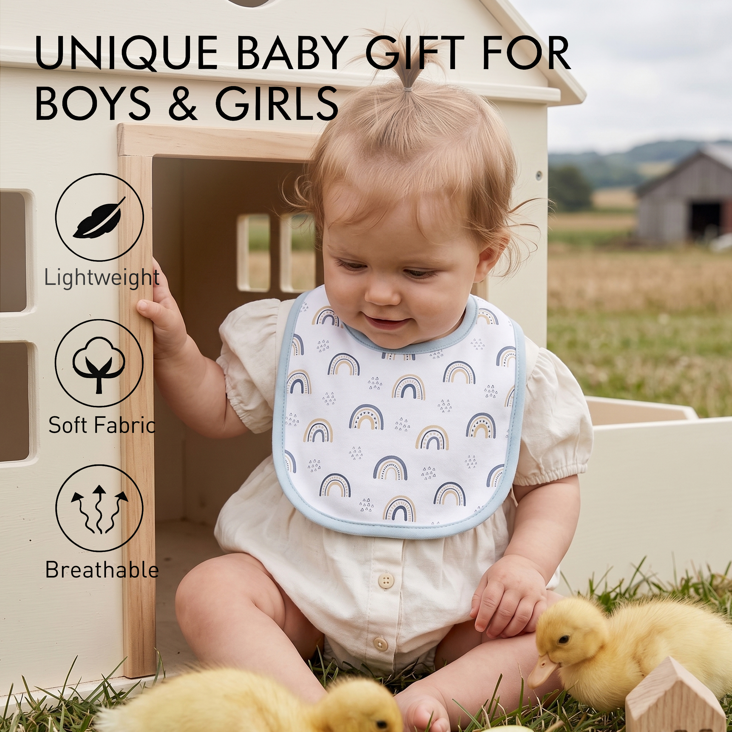 Farm Sky Tales  | Organic Cotton Bandana Bibs 10 Pack | 0-36 Months