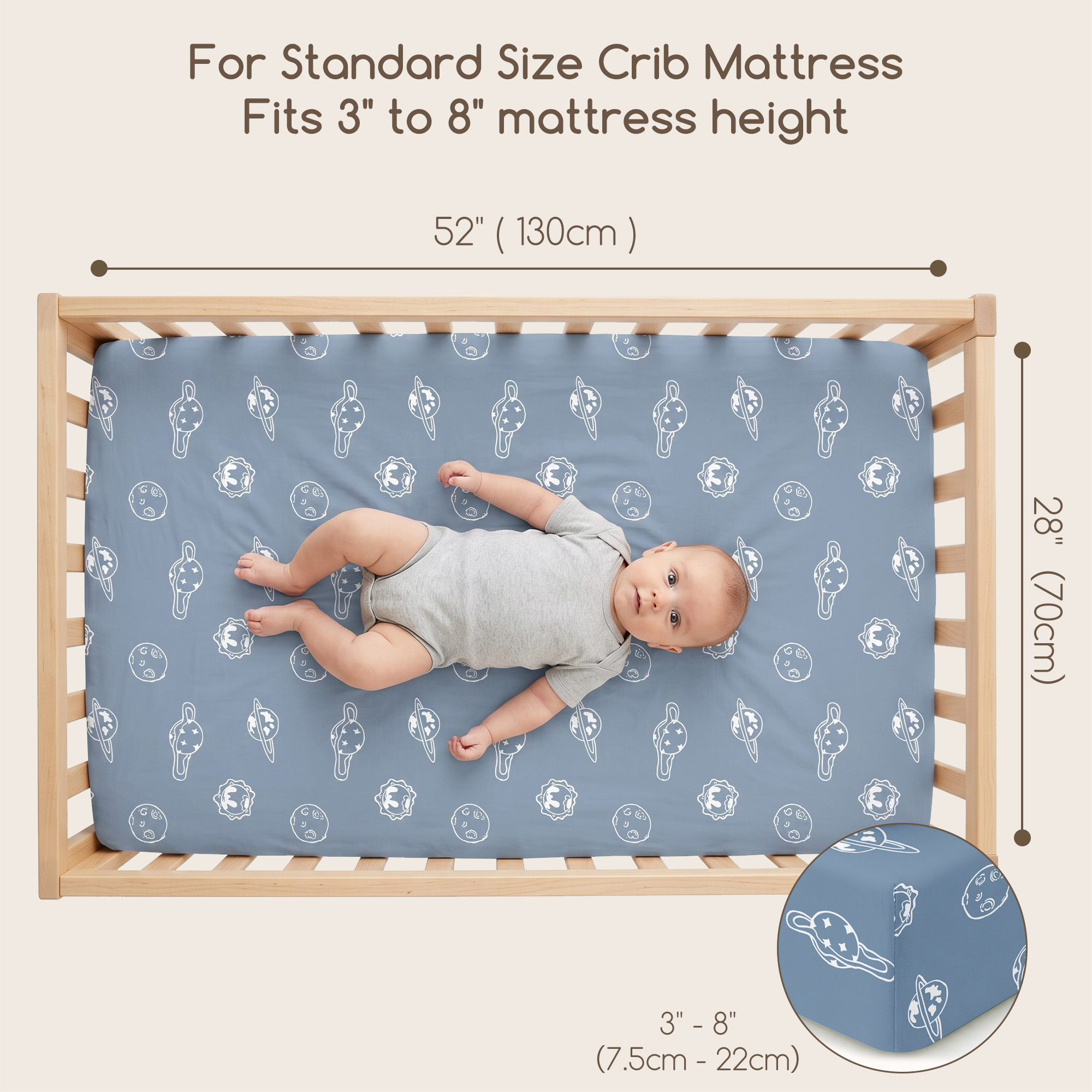 Midnight Space Adventure | Soft Microfiber Baby Crib Sheets 3 Pack