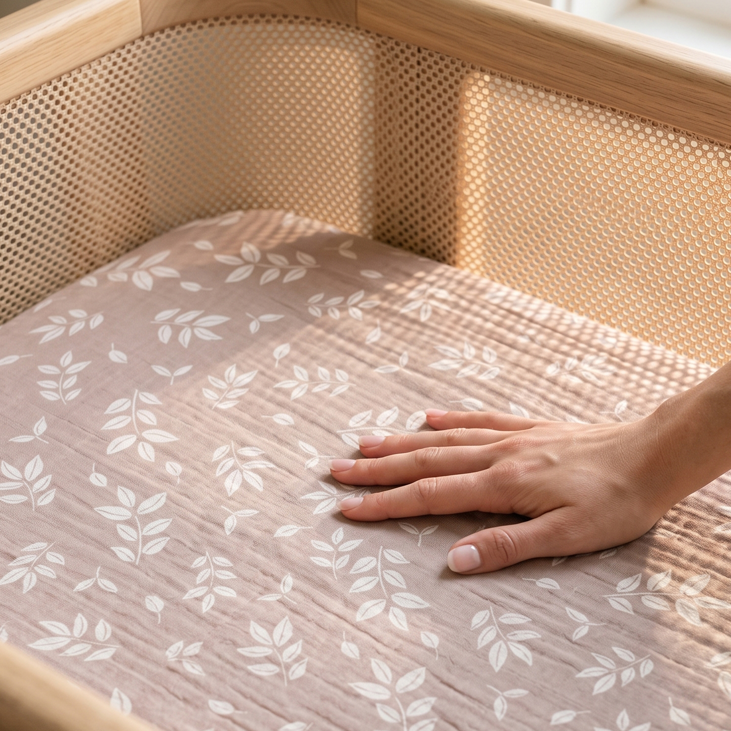 Earthy Daisy Meadow  | Muslin Bassinet Sheet 3-Pack | 33''*20''