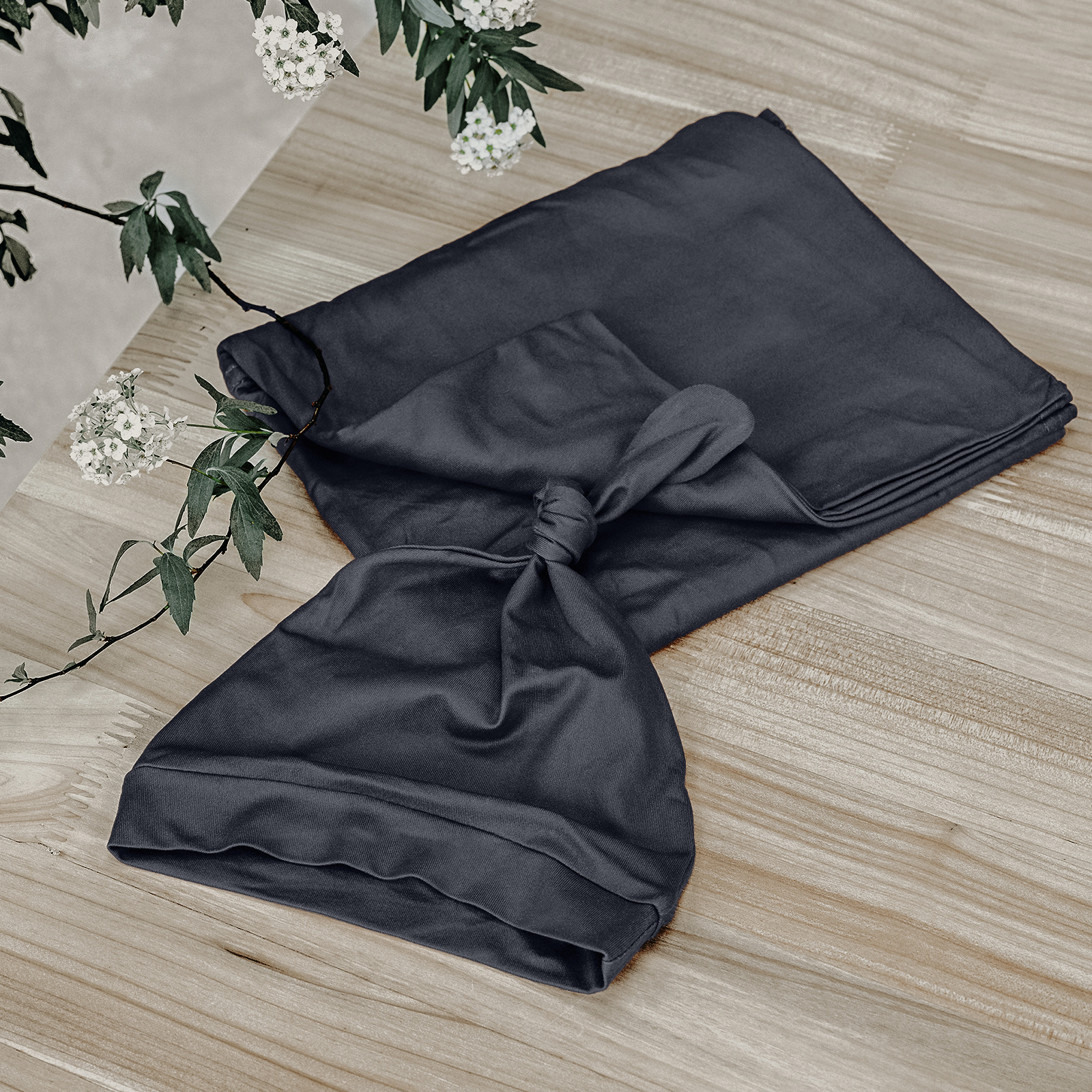 Midnight | Baby Swaddle and Hat Set | 33.5*43inch