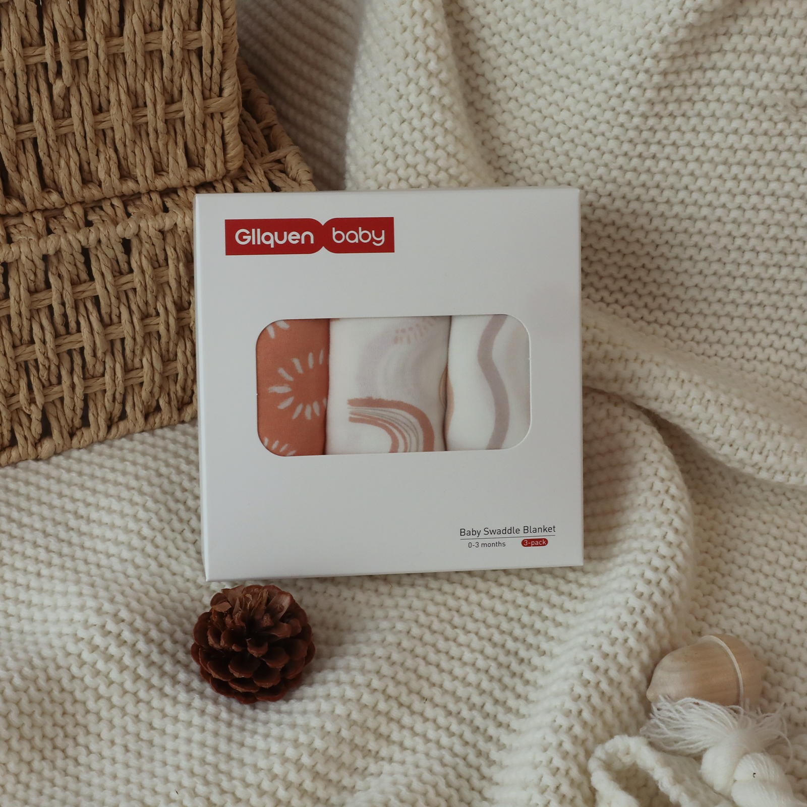 Line Rainbow | Gllquen baby Swaddle 0-3 Months 3 Pack