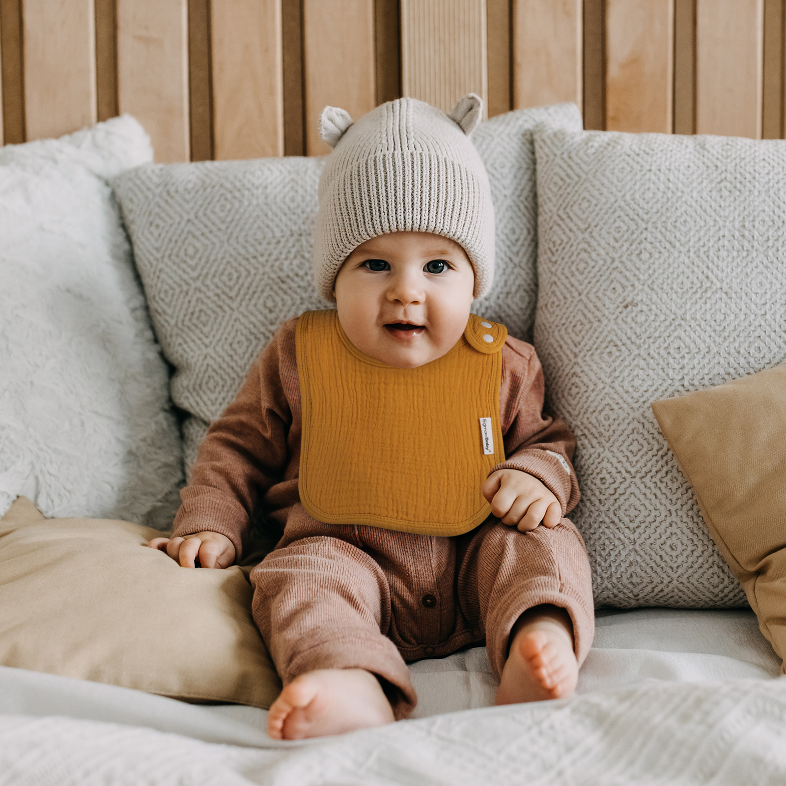Natural | baby muslin bibs 5 pack | 0-36 months