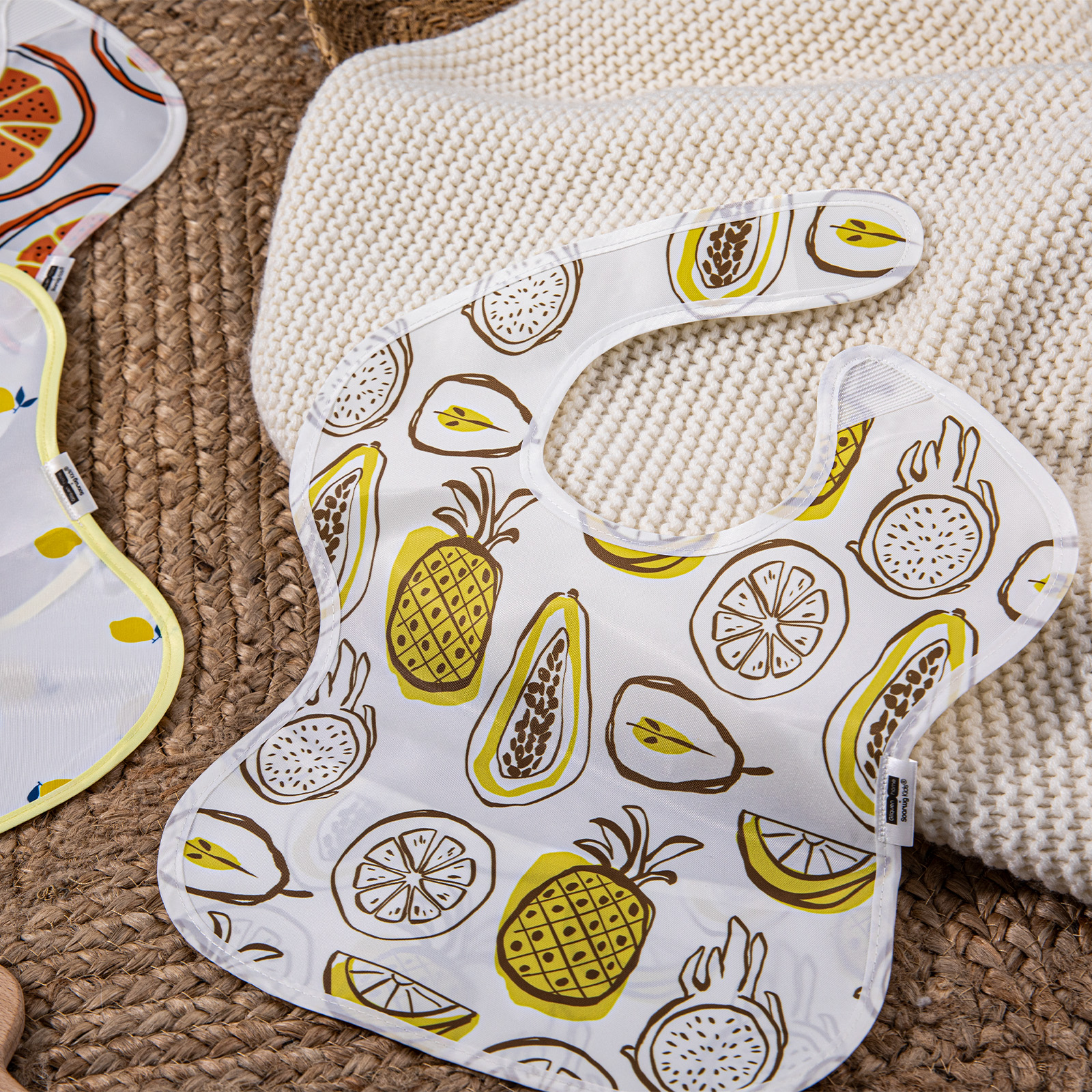 Fruit | Gllquen Baby Waterproof Bibs 5 Pack | 3-24 Months