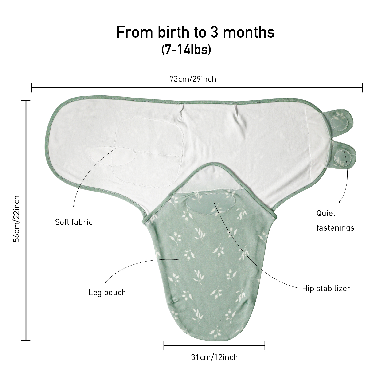 Twig | LyricHom baby Swaddle 0-3 Months 3 Pack