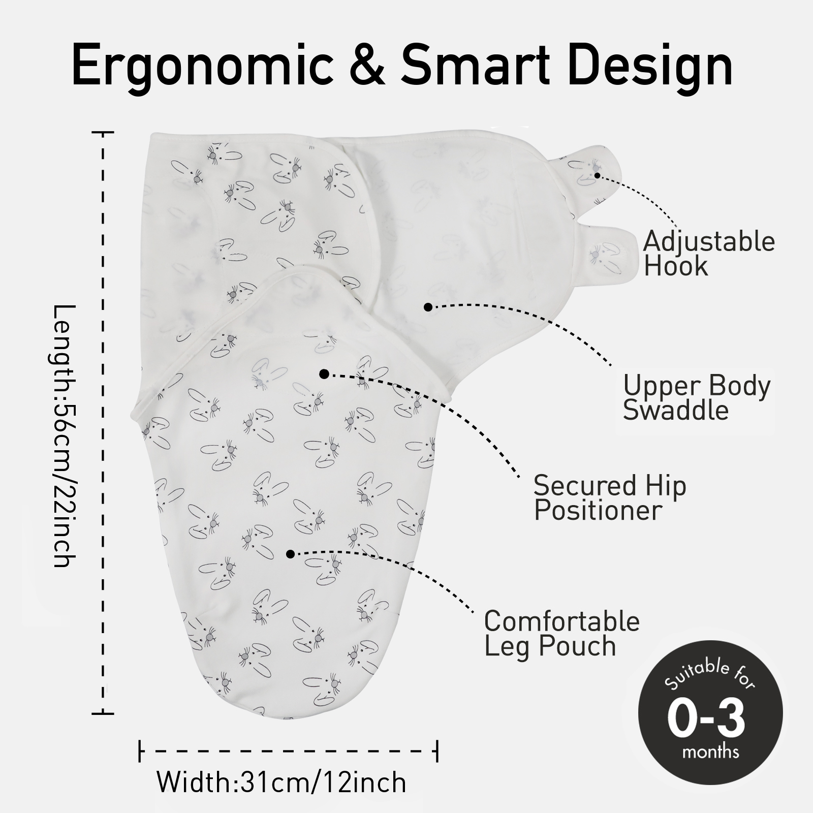 Bunny Land | Gllquen baby Swaddle 0-3 Months 3 Pack