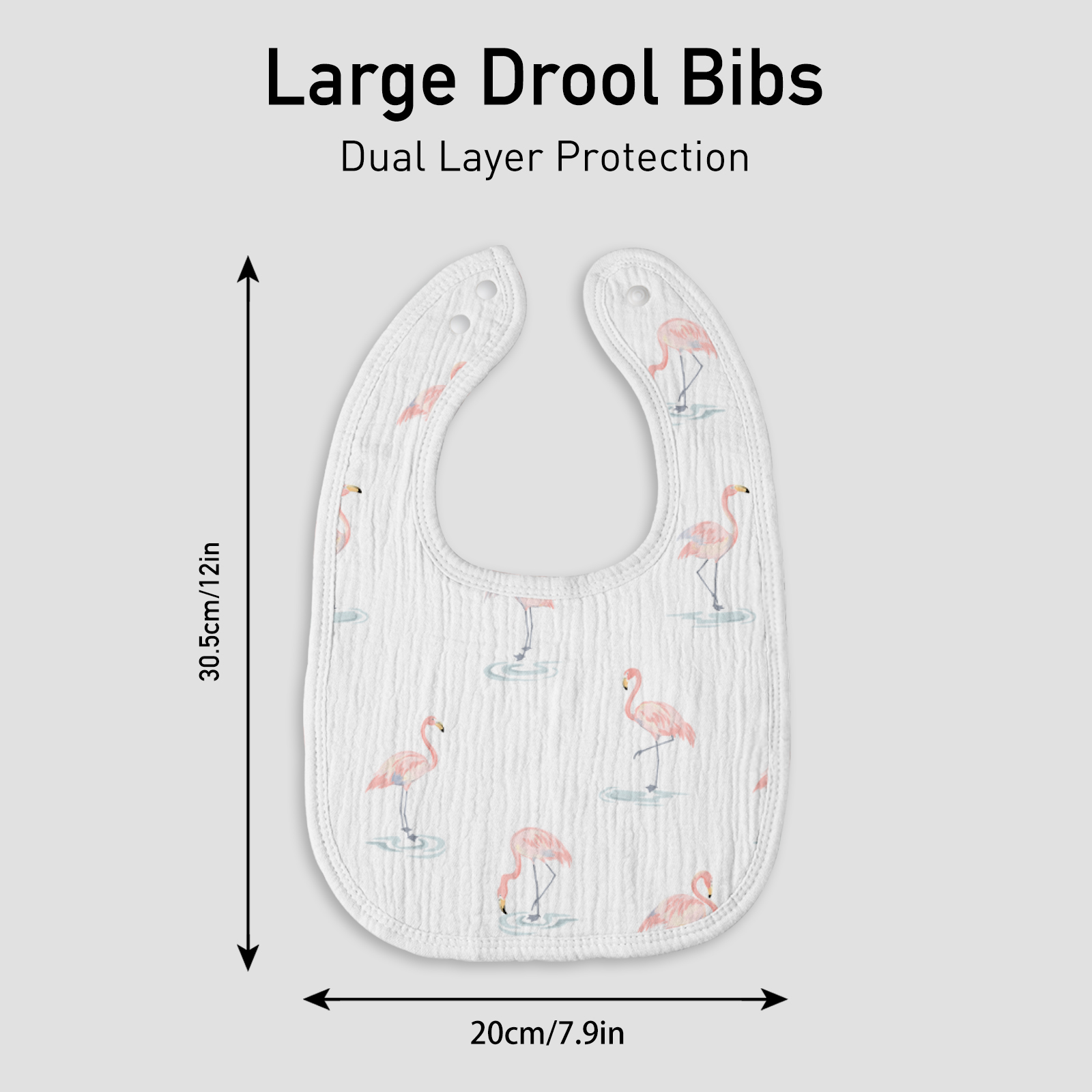 Spry Flamingo | baby muslin bibs 10 pack | 0-36 months