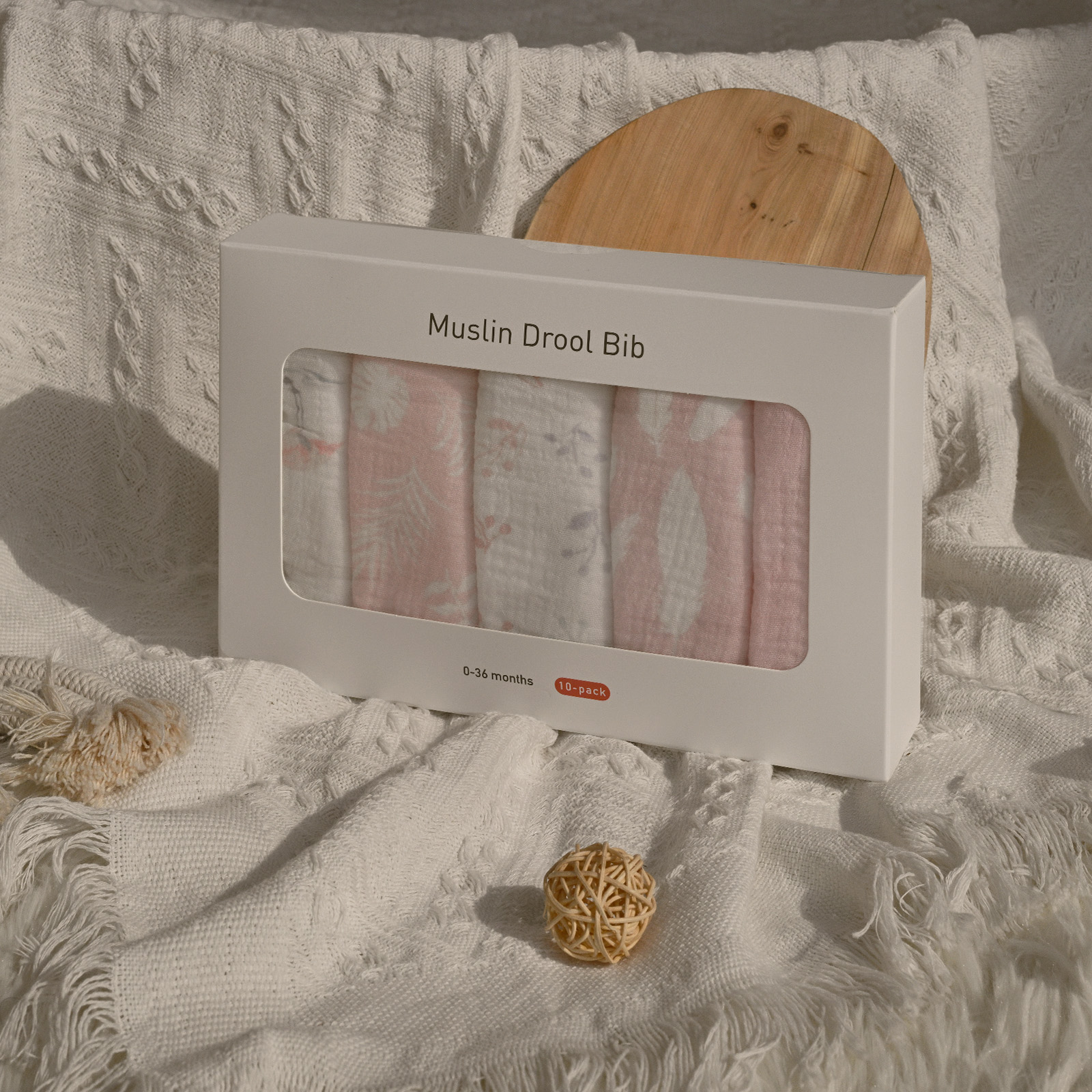 Spry Flamingo | baby muslin bibs 10 pack | 0-36 months