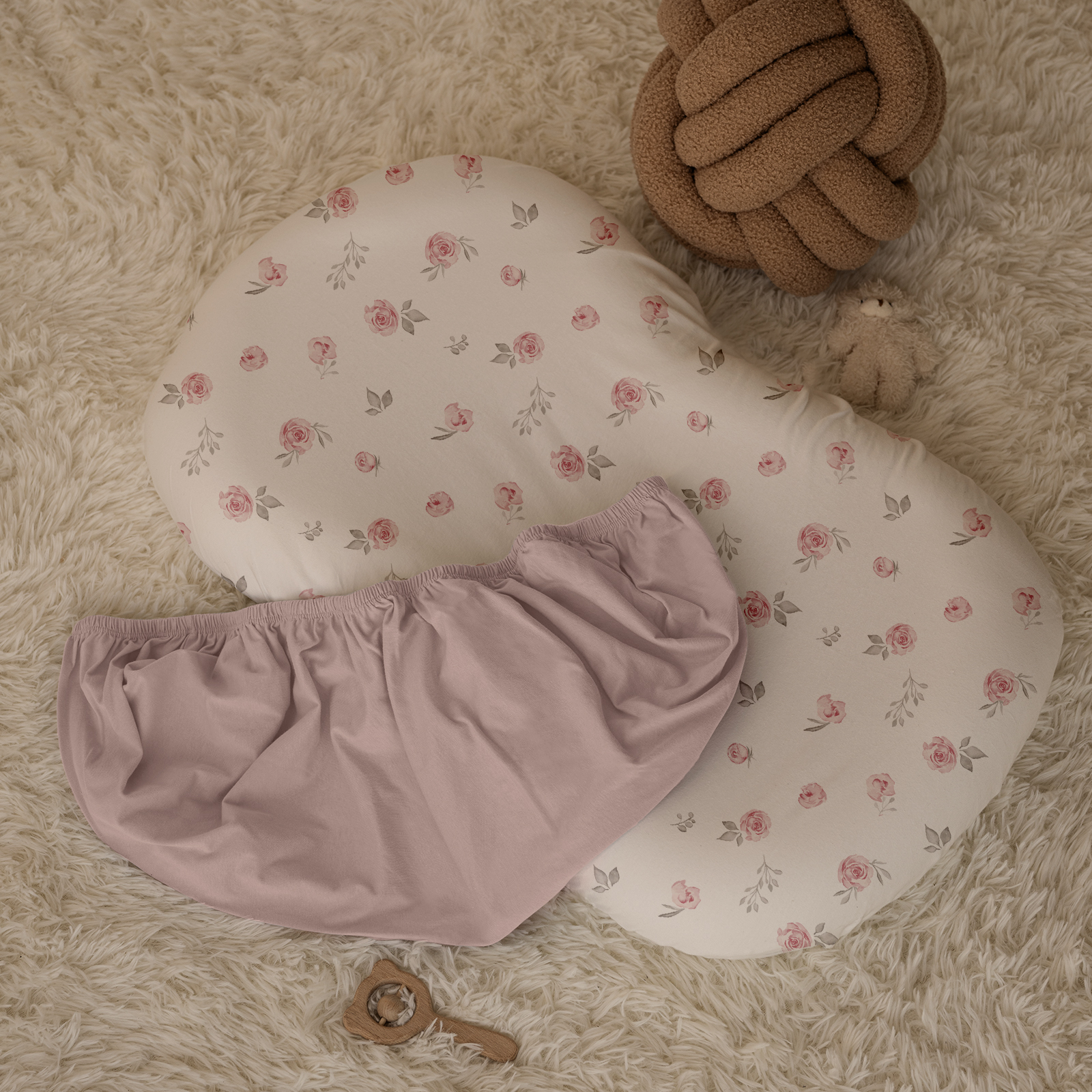 Ink Rose | Baby Bassinet Sheet 2-Pack | 33''*17''