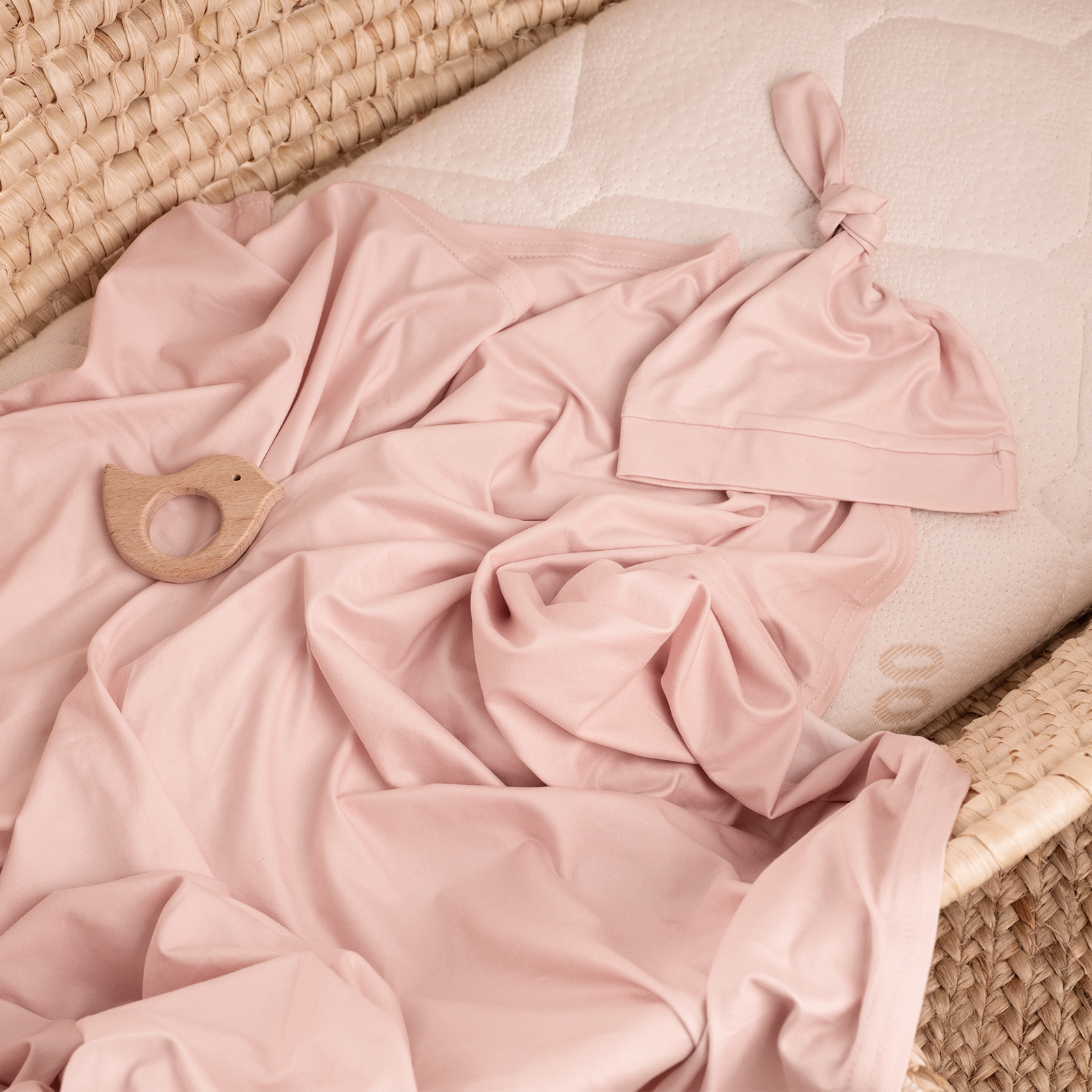 Rose | Baby Swaddle and Hat Set | 33.5*43inch