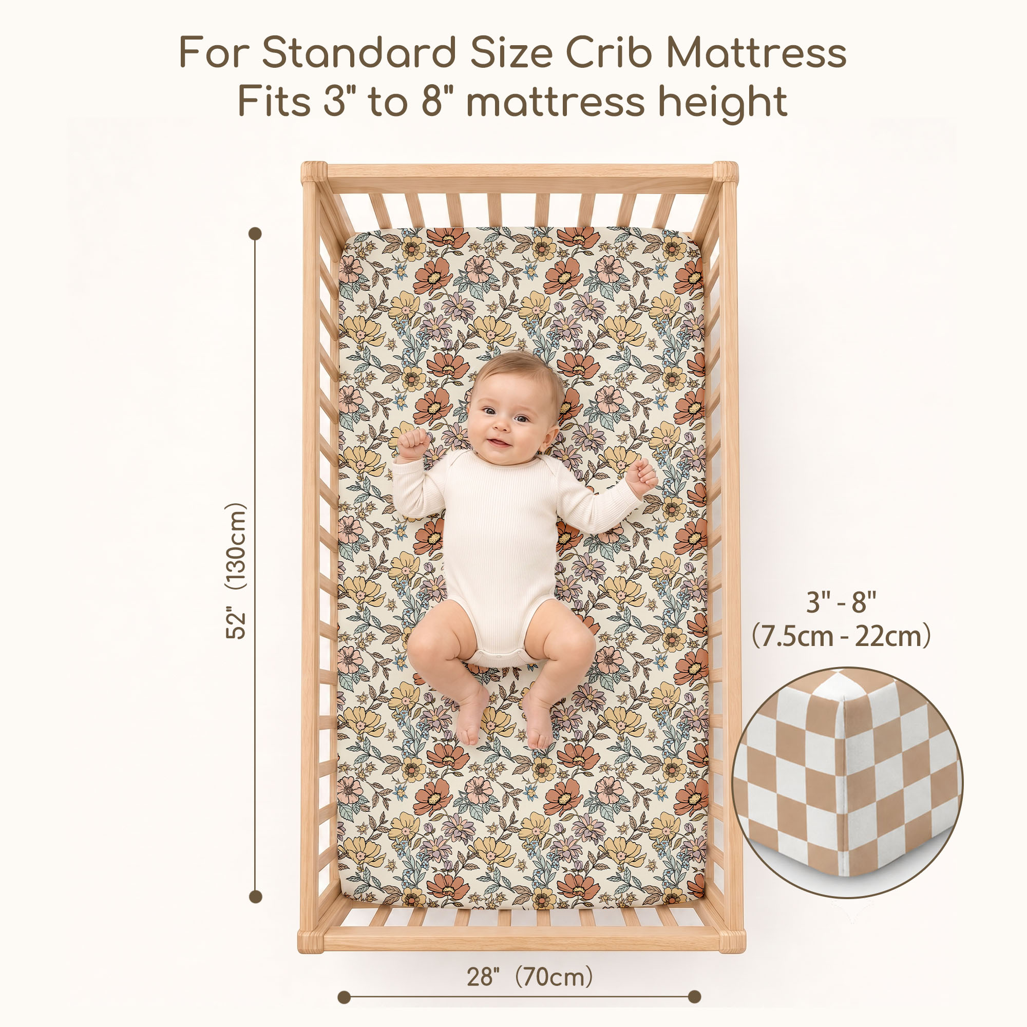 Vintage Floral  Bloom | Soft Microfiber Baby Crib Sheets 3 Pack