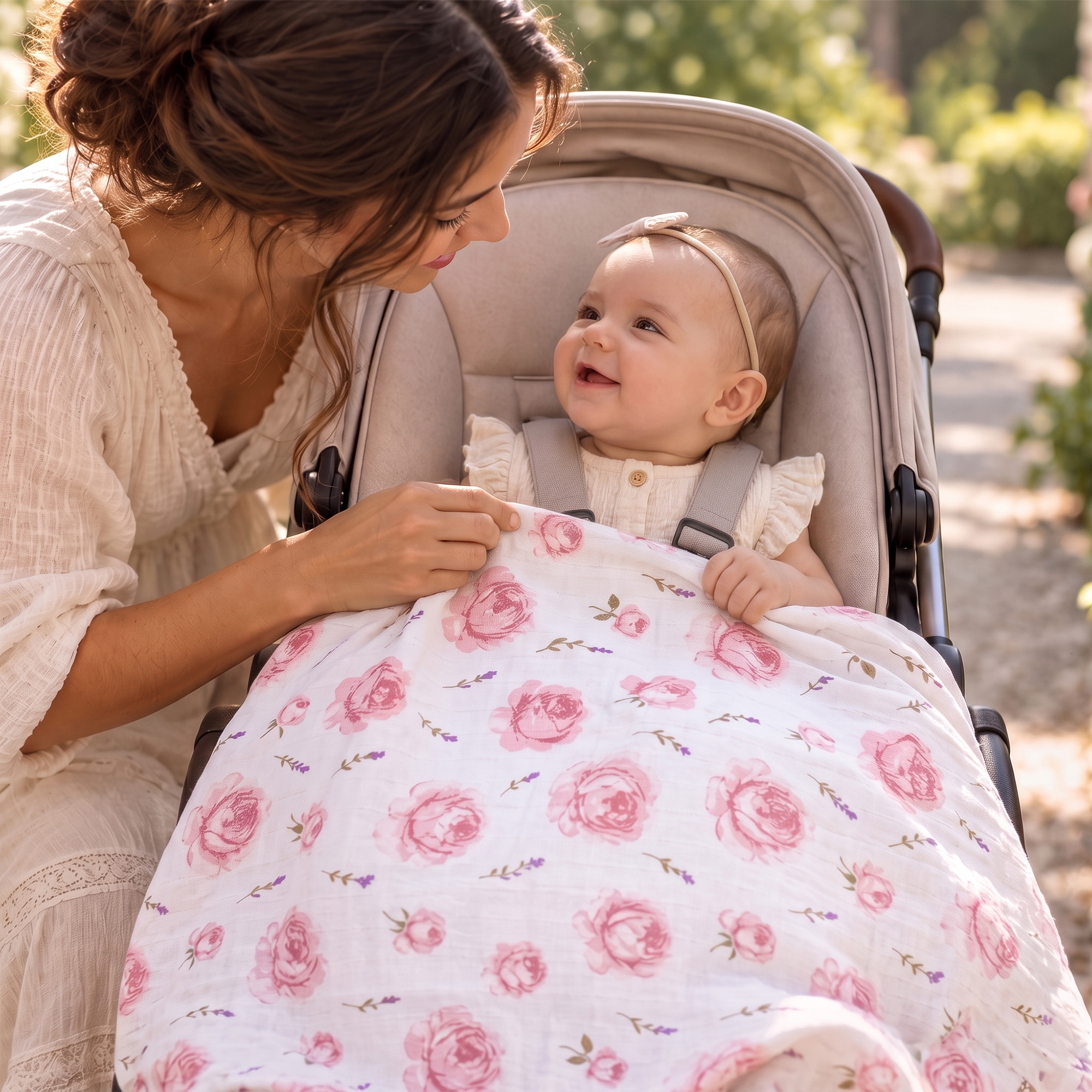 Muslin Swaddle Blankets 6-Pack | 27x27" | Blush Rose Manor