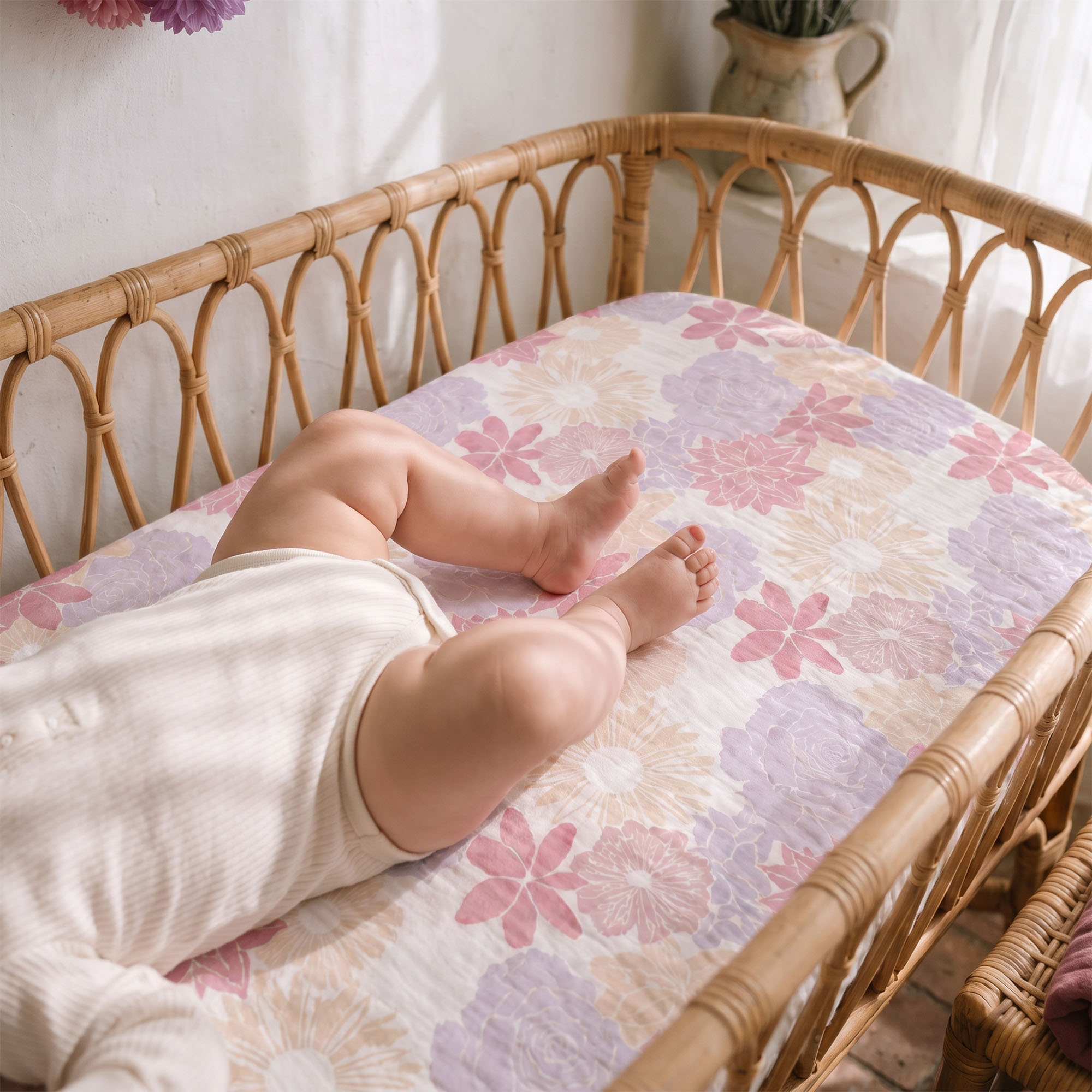 Vintage Floral Bloom | Muslin Crib Sheets 2-Pack | 52''*28''