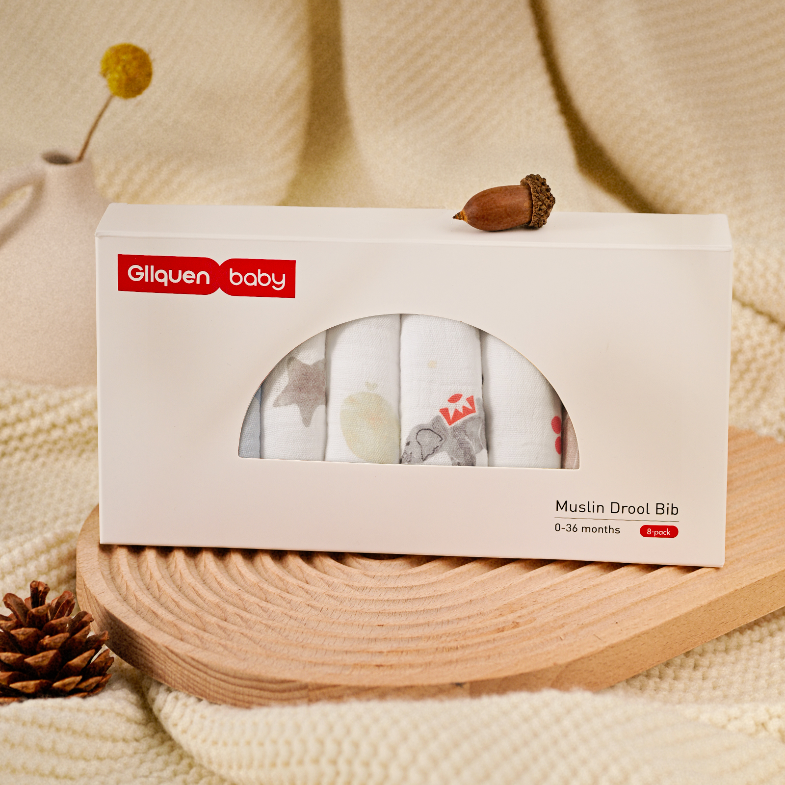 Circus | baby muslin bibs 8 pack | 0-36 months