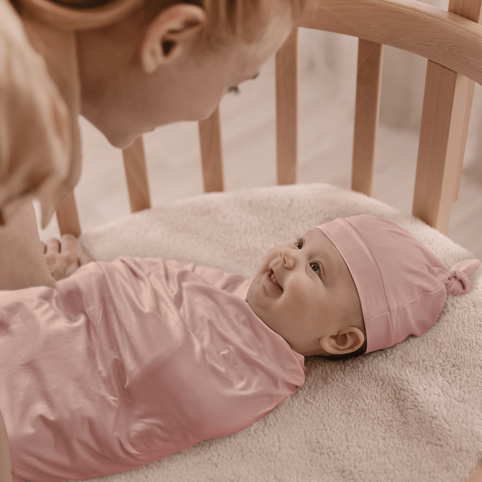 Rose | Baby Swaddle and Hat Set | 33.5*43inch