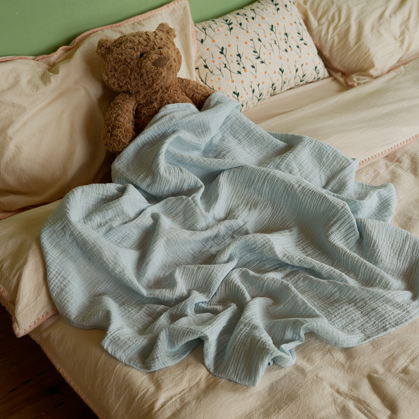 Muslin Swaddle Blankets 4-Pack, 38"x40" - Natural