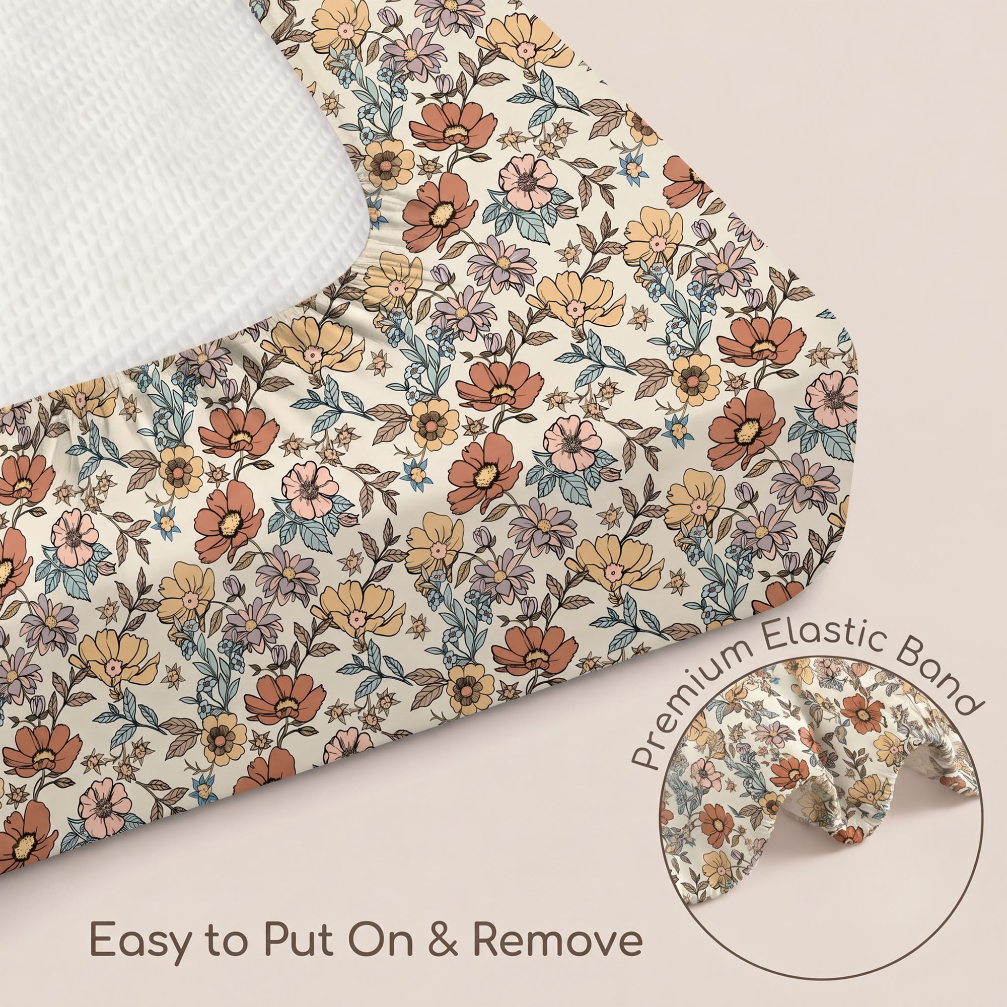 Vintage Floral  Bloom | Soft Microfiber Baby Crib Sheets 3 Pack