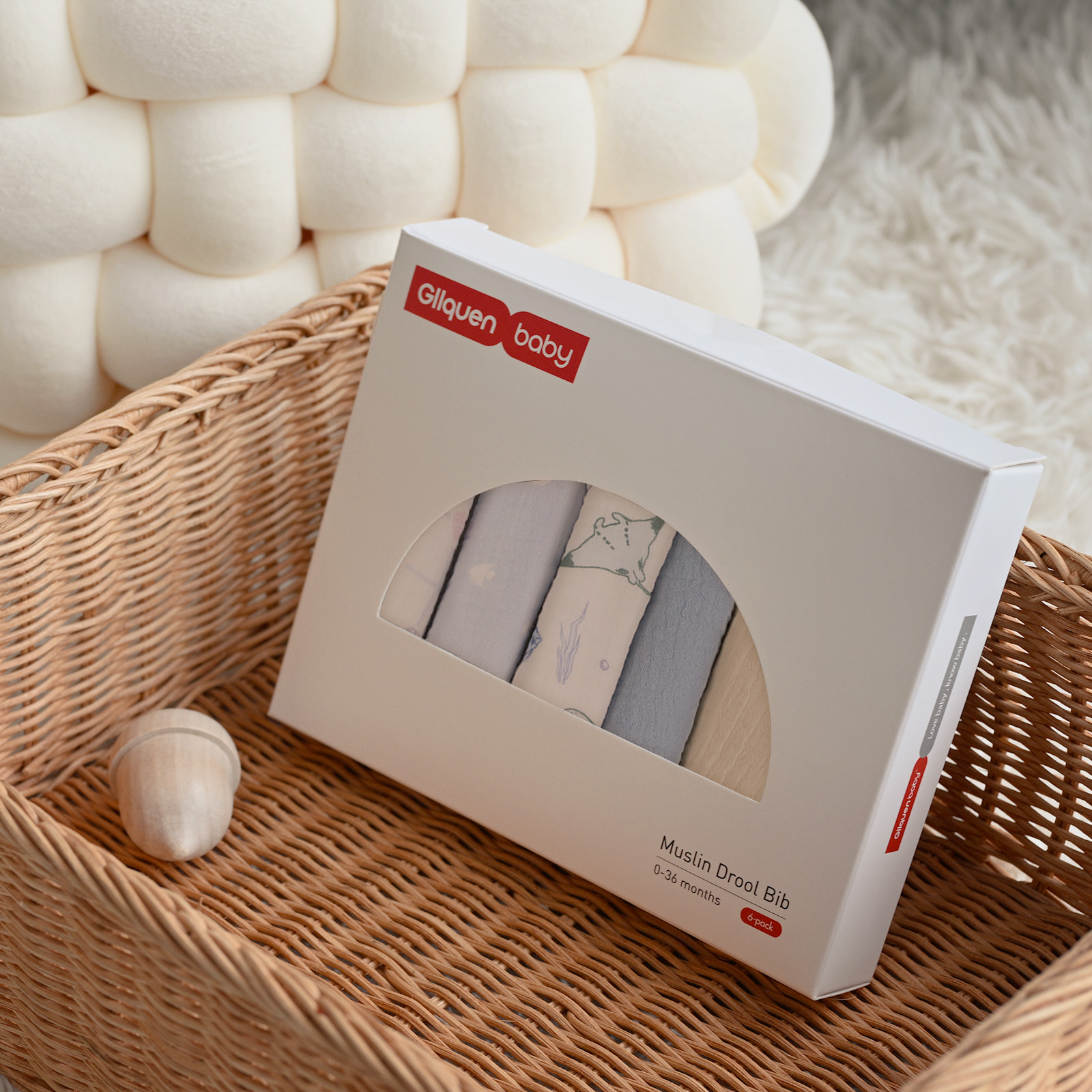 Ocean Whimsy | baby muslin bibs 6 pack | 0-36 months