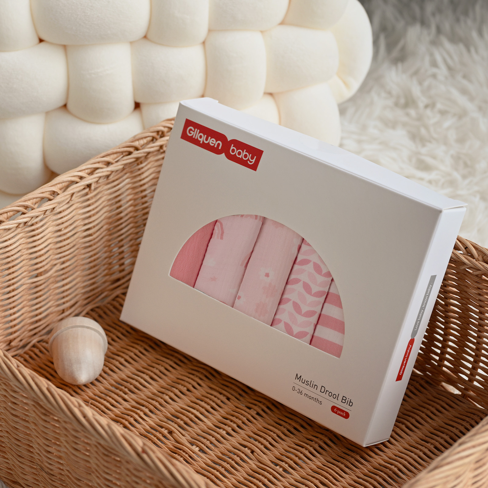 Rosie Rainbow | baby muslin bibs 6 pack | 0-36 months