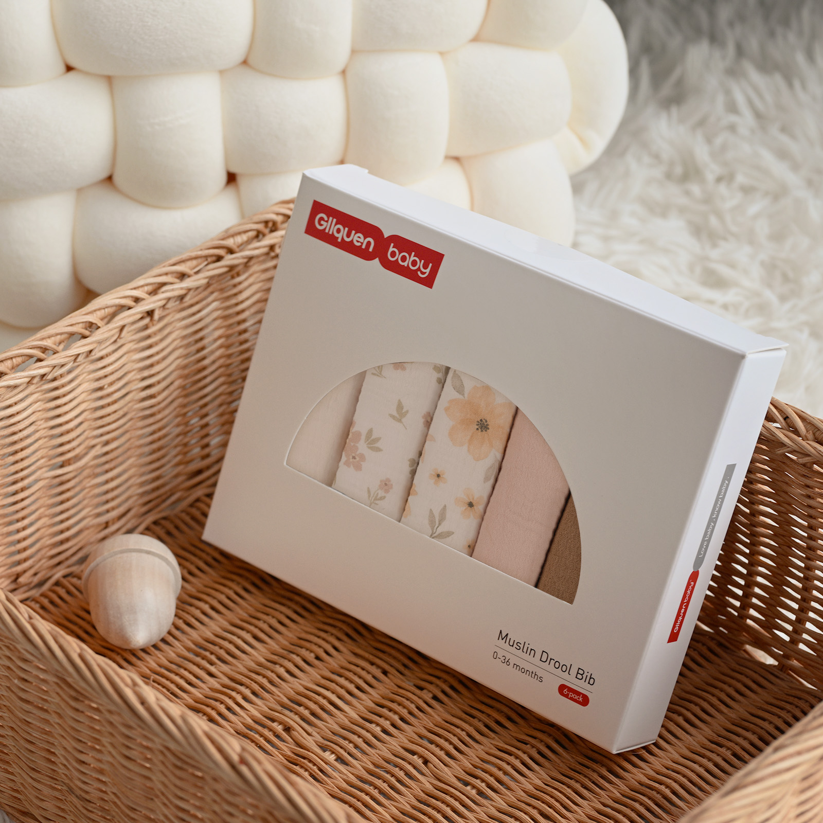 Autumn Flora | baby muslin bibs 6 pack | 0-36 months