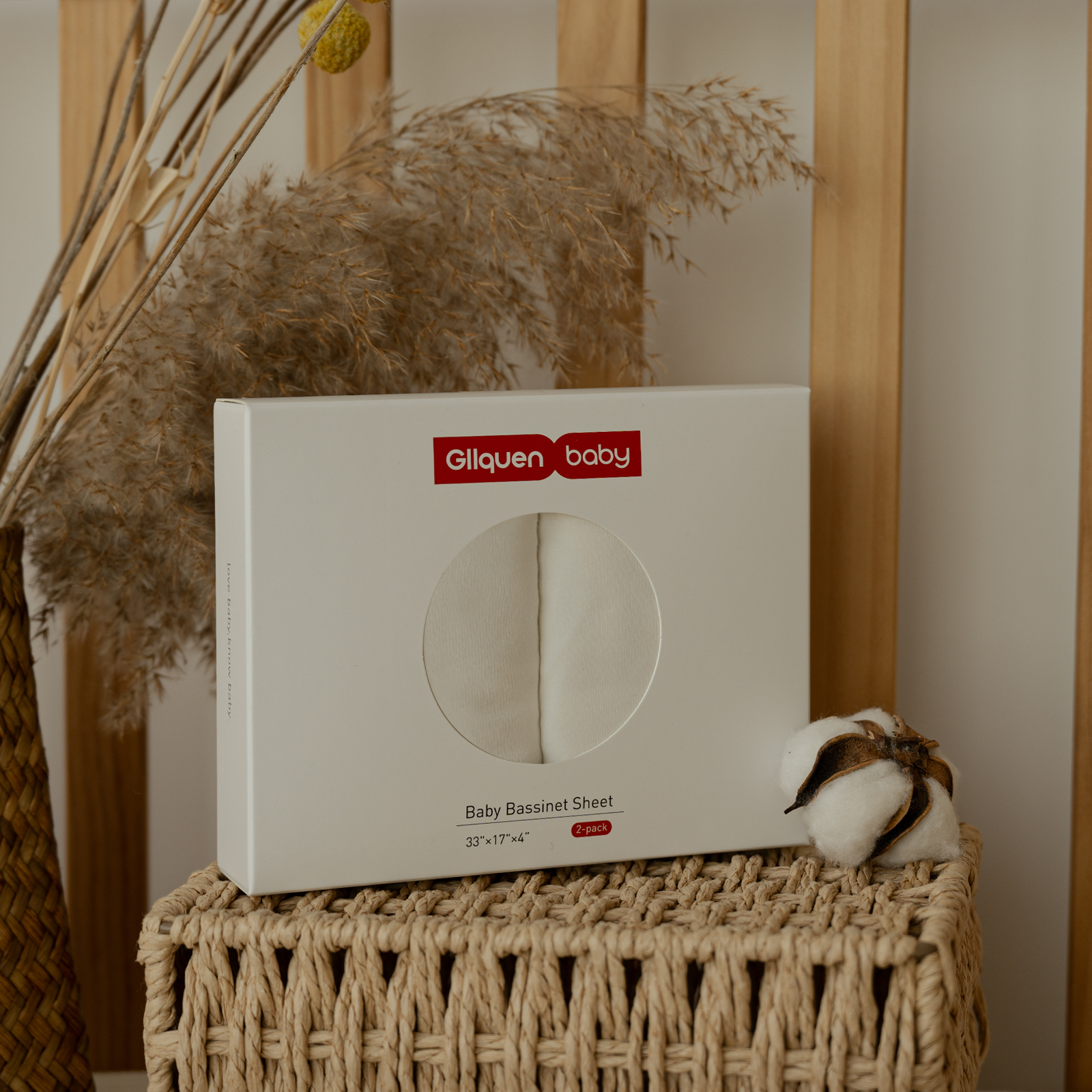 White | Baby Bassinet Sheet 2-Pack | 33''*17''