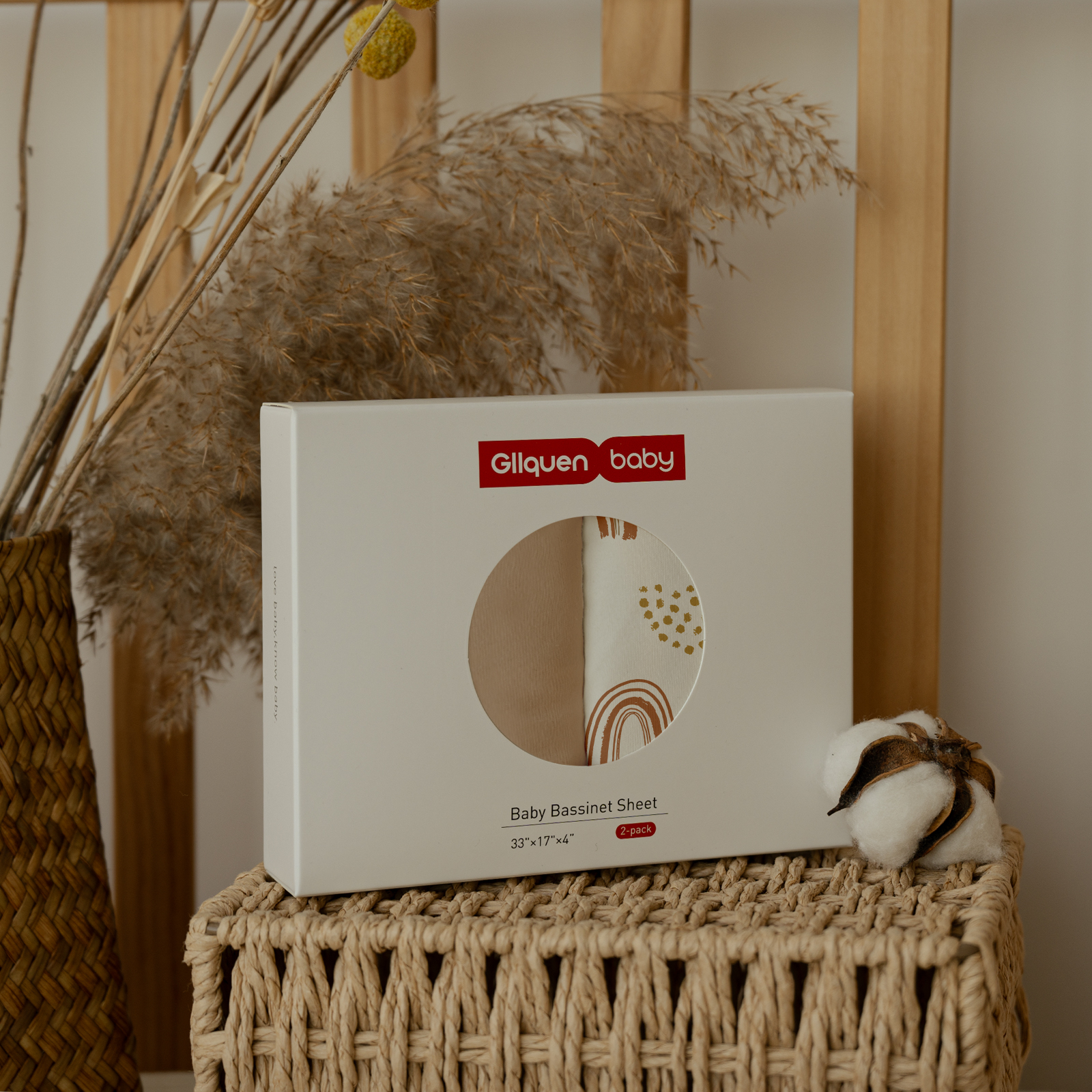 Line Rainbow | Baby Bassinet Sheet 2-Pack | 33''*17''