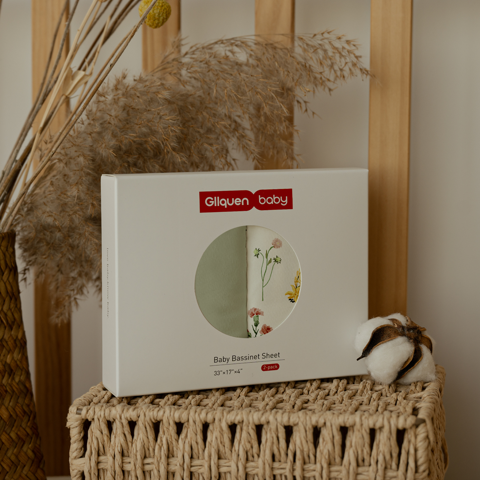 Garden | Baby Bassinet Sheet 2-Pack | 33''*17''