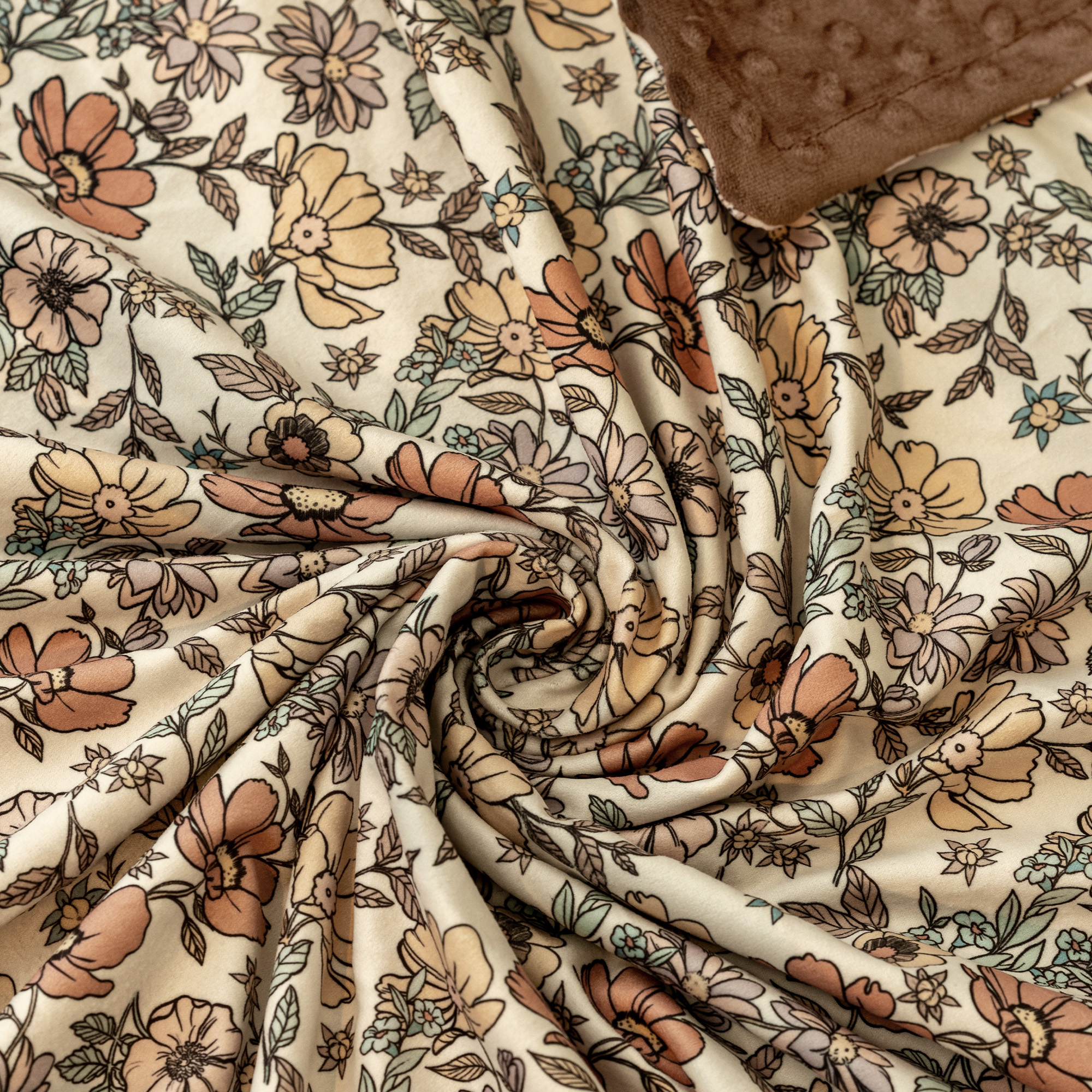 Vintage Flowers | Fleece Plush Dot Blanket | 30''*40''