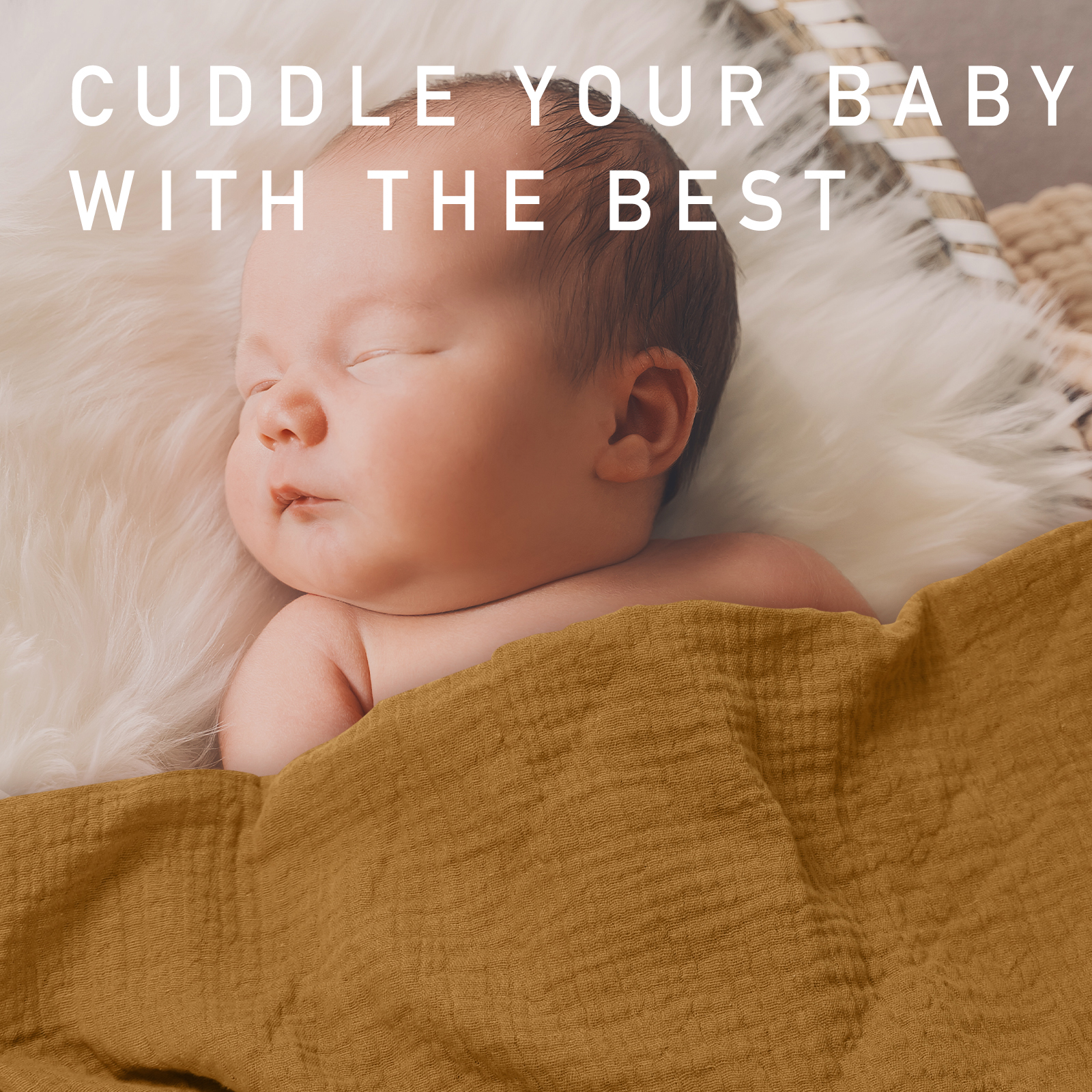 Muslin Swaddle Blankets 4-Pack, 38"x40" - Natural