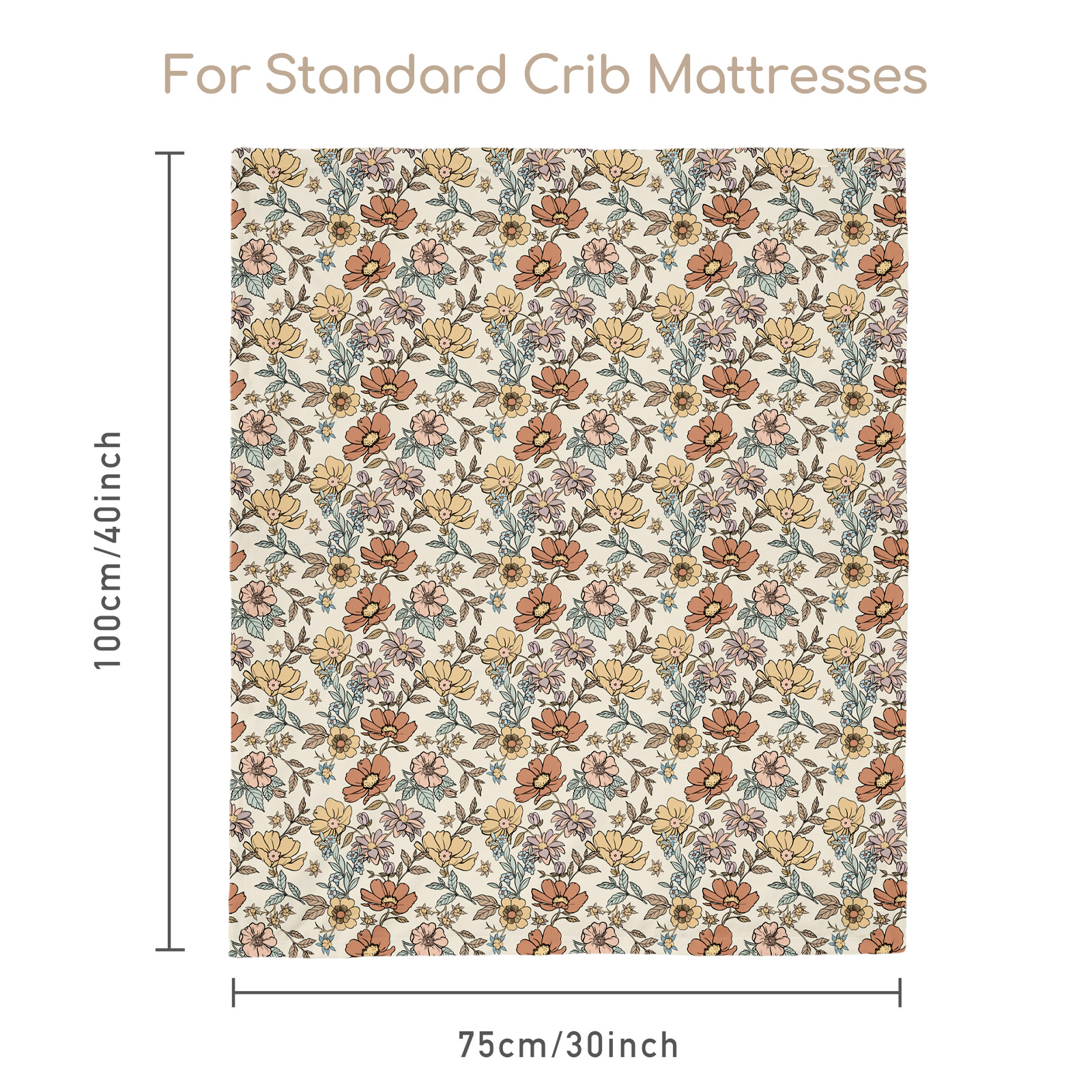 Vintage Flowers | Fleece Plush Dot Blanket | 30''*40''