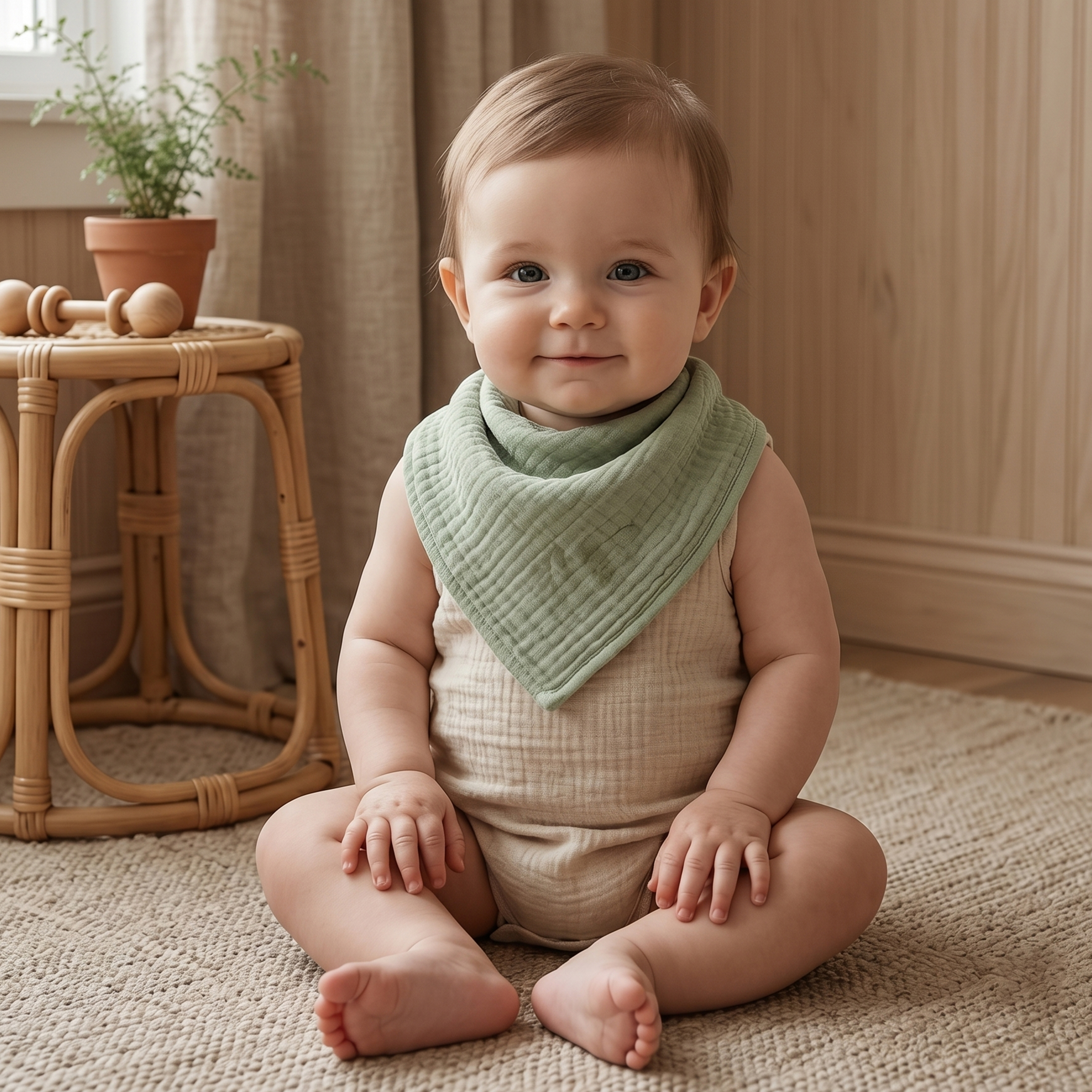 Muslin Swaddle Blankets 5-Pack, 23.5"x23.5" - Forest Fox Meadow