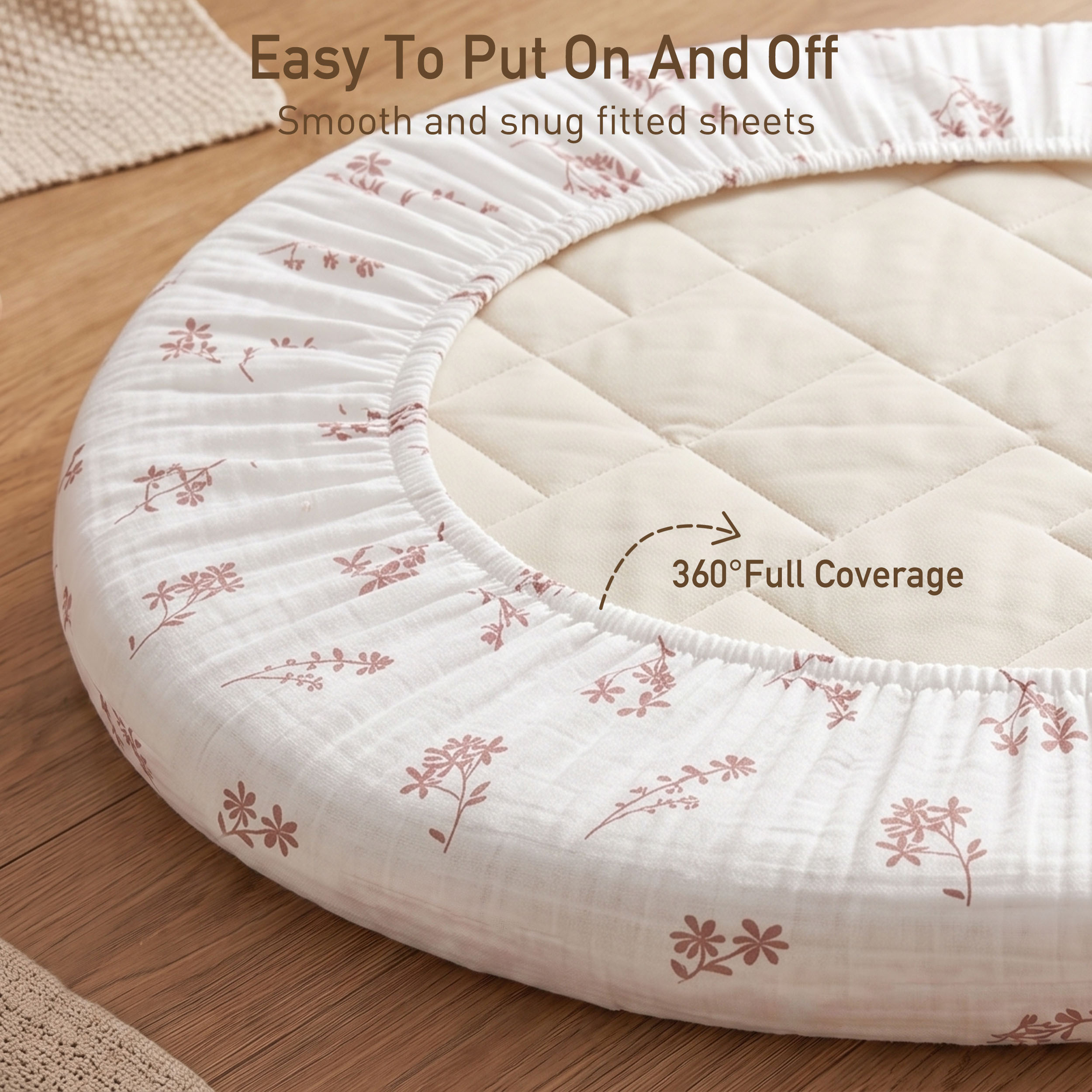 Vintage Petal Serenade | Muslin Bassinet Sheets 3-Pack | 33''*17''