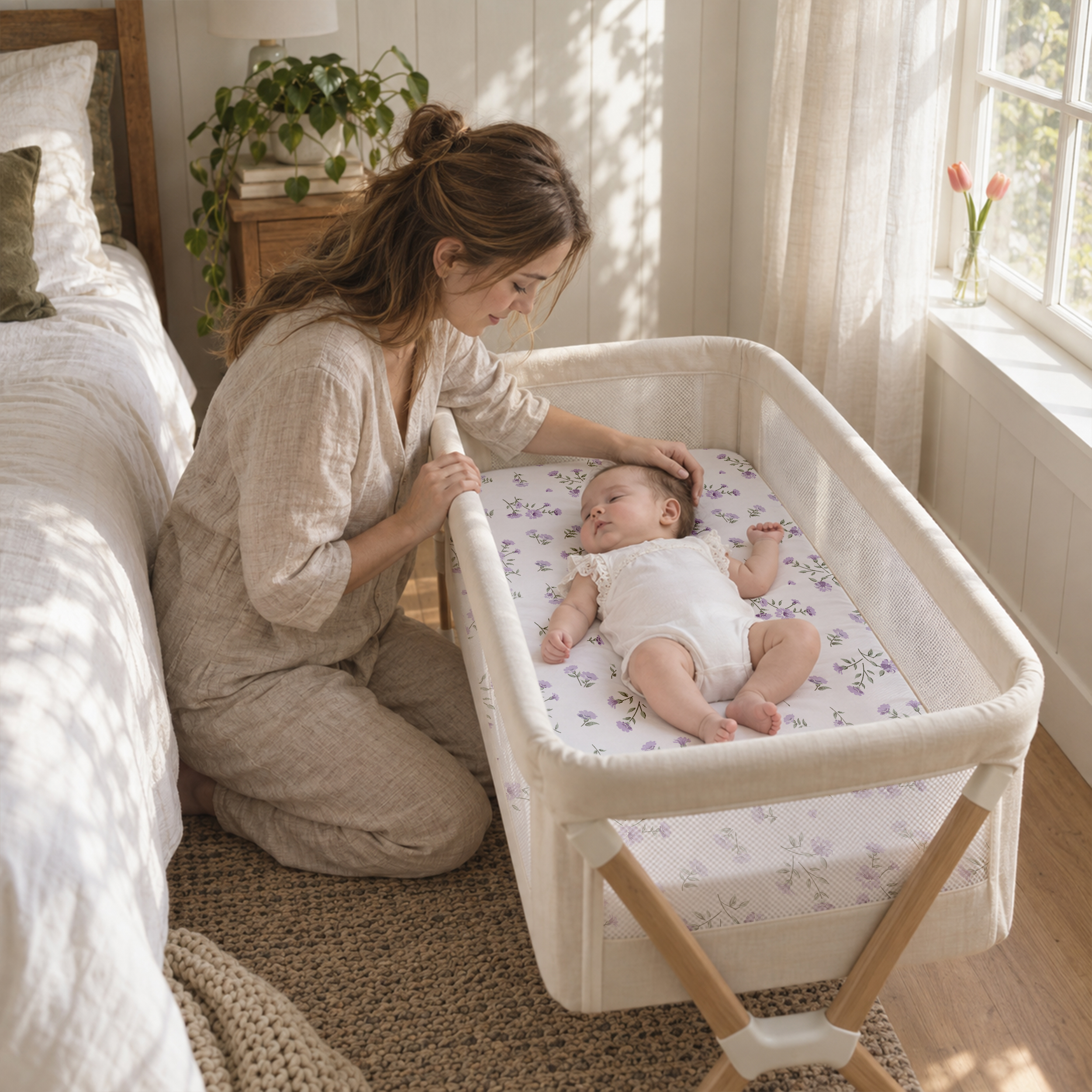 Lilac Wild Meadow | Bassinet Sheets 3-Pack | 33*20''