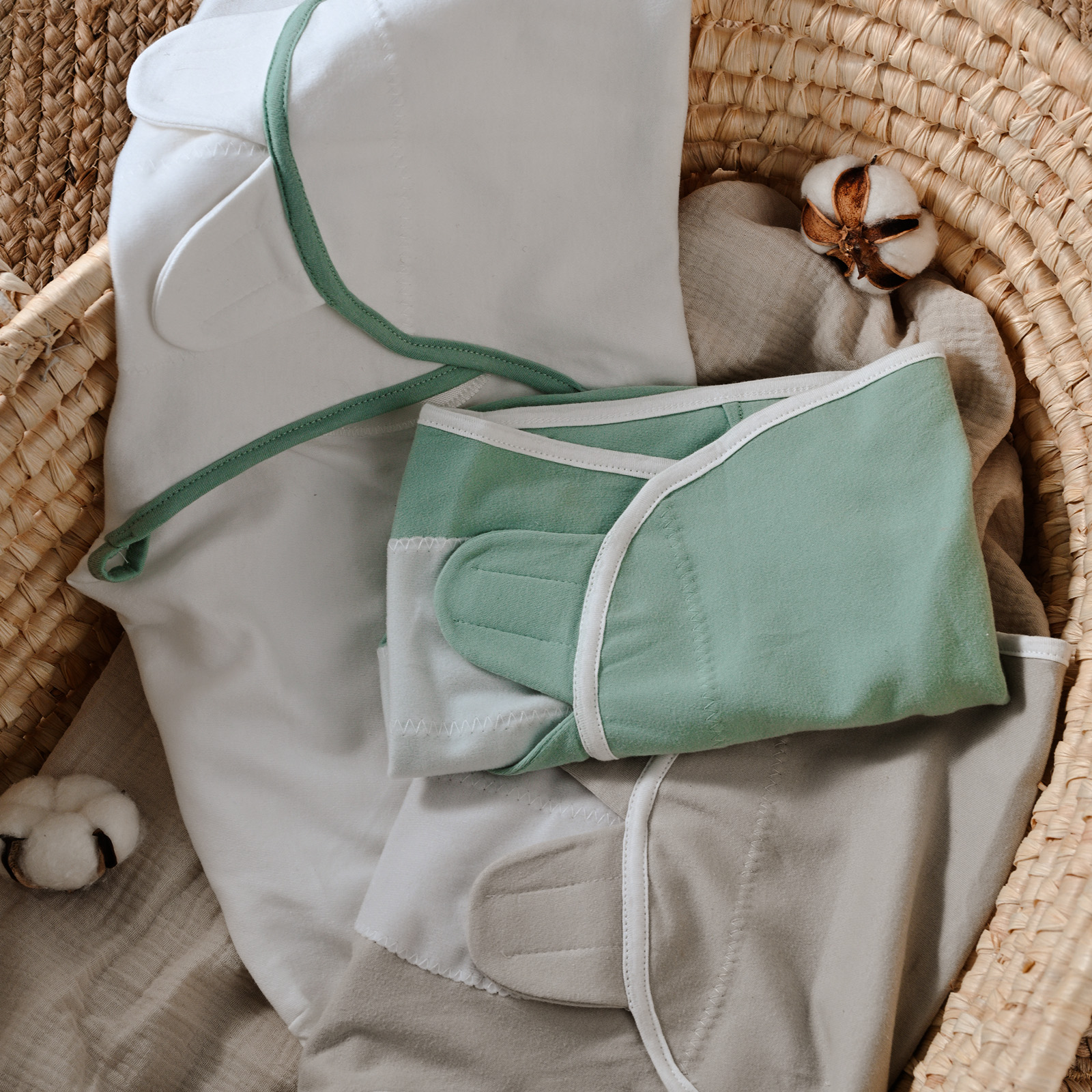Greyish Green | Gllquen Baby Swaddle 0-3 Months 3 Pack
