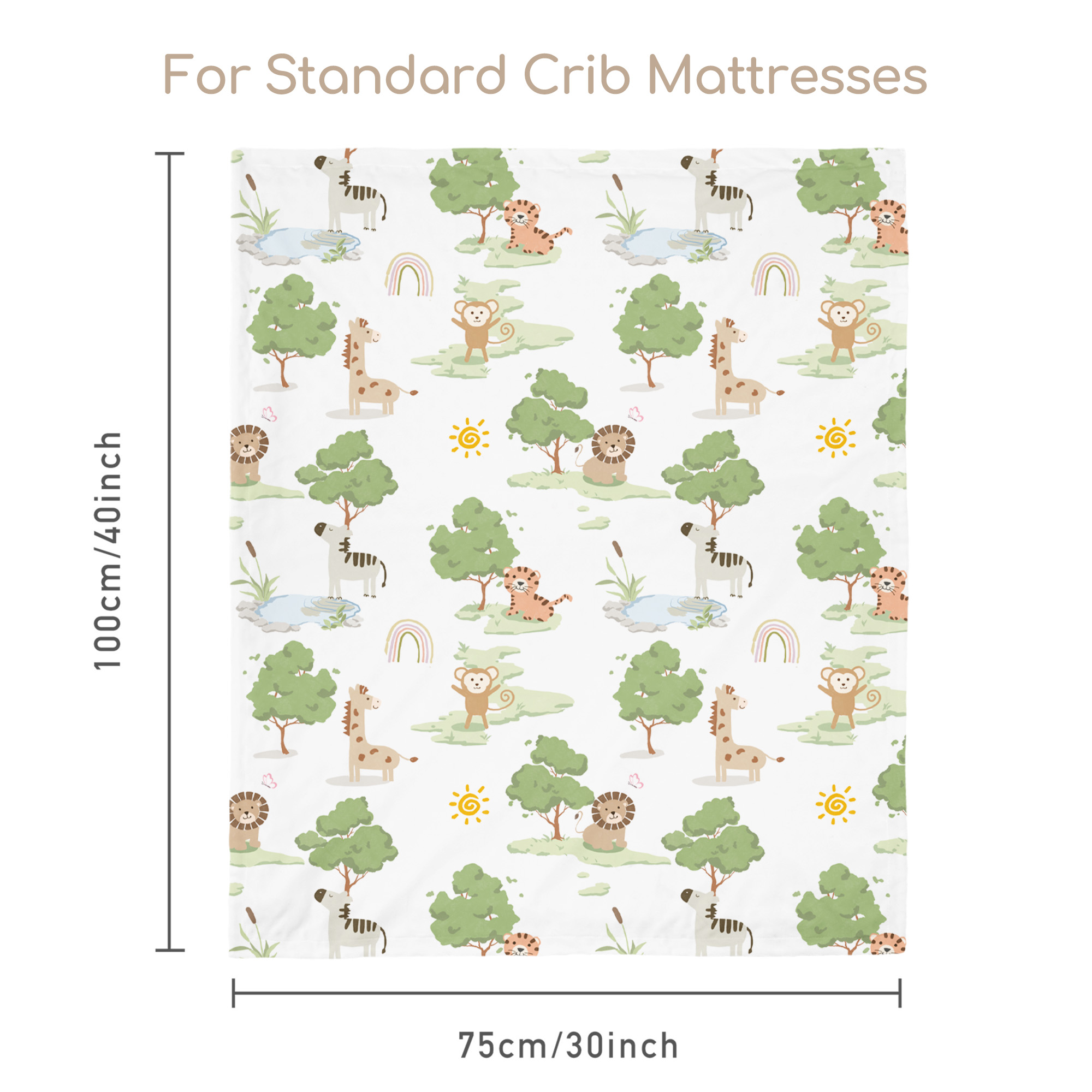 Green Safari Pals | Fleece Plush Dot Blanket | 30''*40''