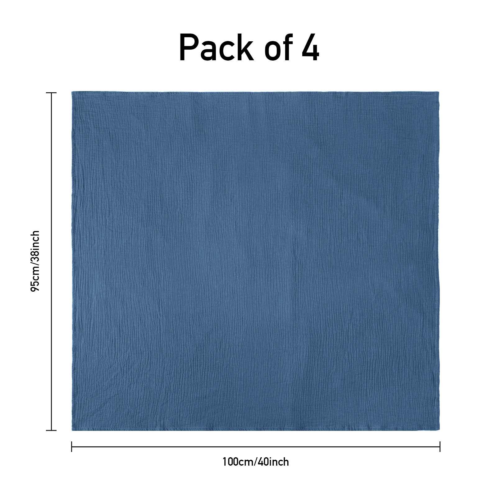 Muslin Swaddle Blankets 4-Pack, 38"x40" - Fern