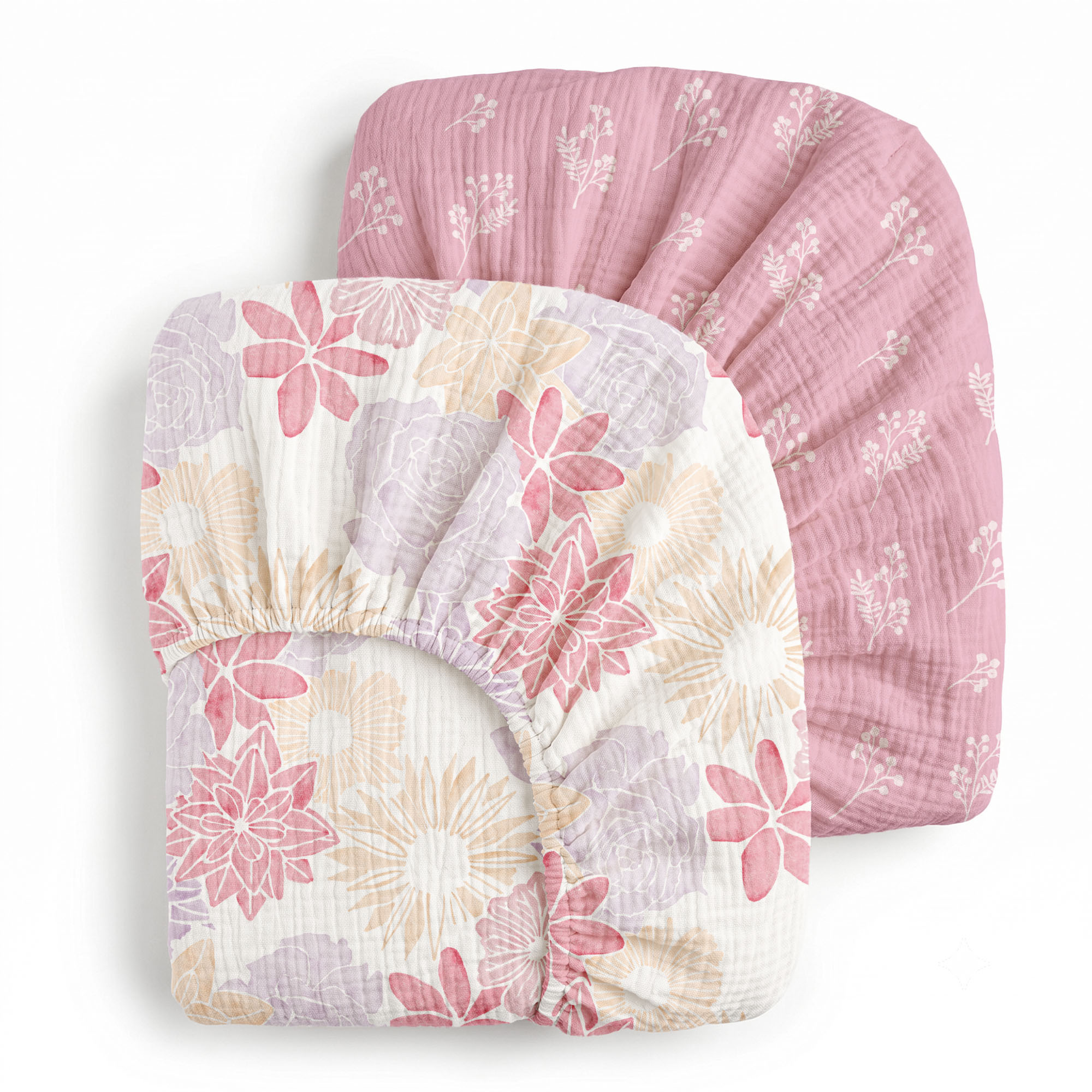 Vintage Floral Bloom | Muslin Crib Sheets 2-Pack | 52''*28''