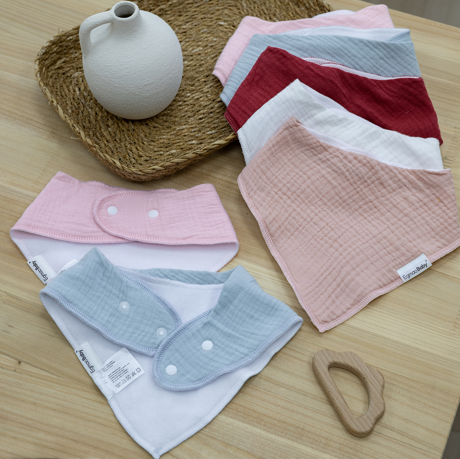 Candy | Soft & Absorbent Muslin Bandana Bibs 10 Pack
