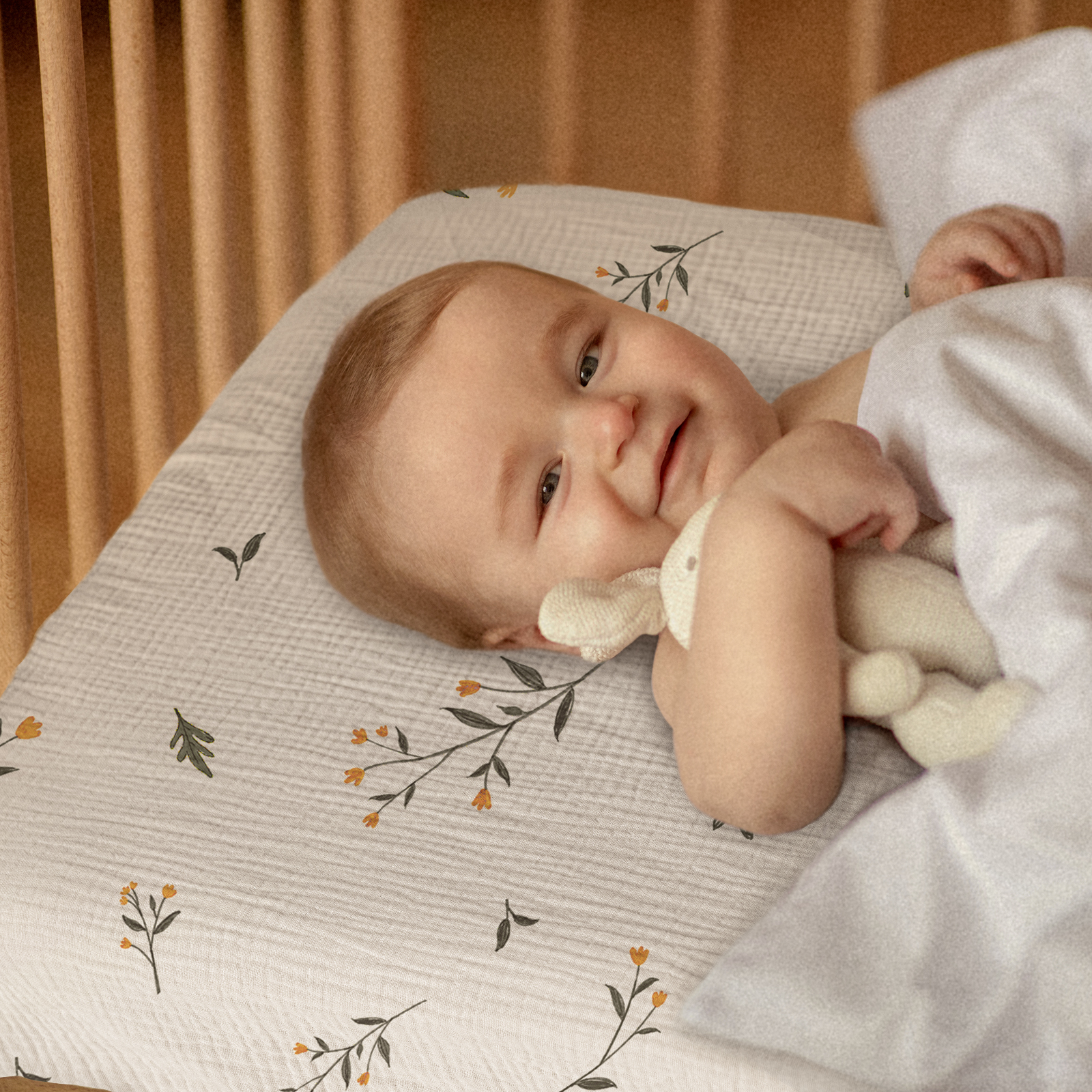 Leafy Green  | Muslin Bassinet Sheets 3-Pack | 38''*26''