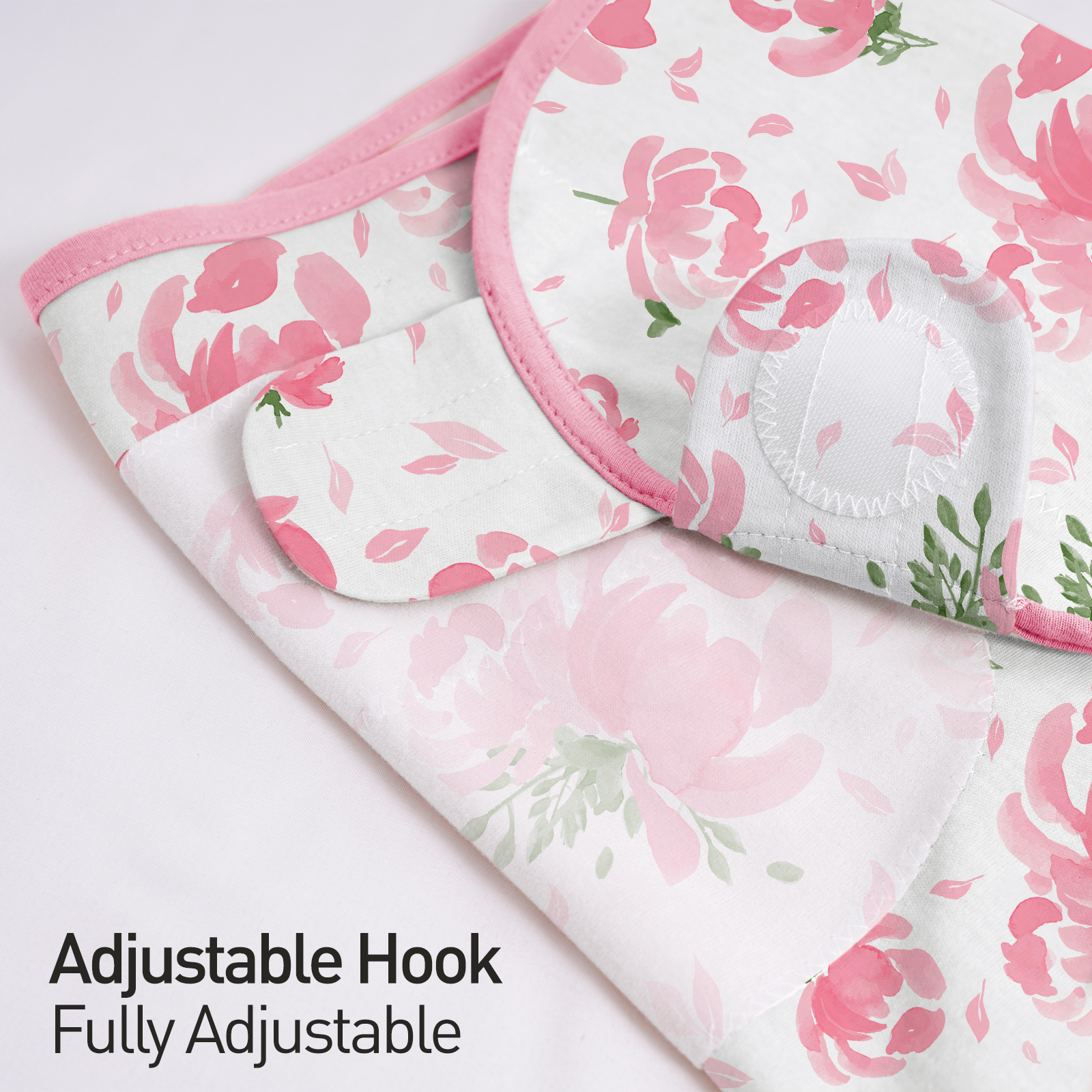 Pink Floral  | Zipper Swaddle Wrap 0-3 Months 3 Pack