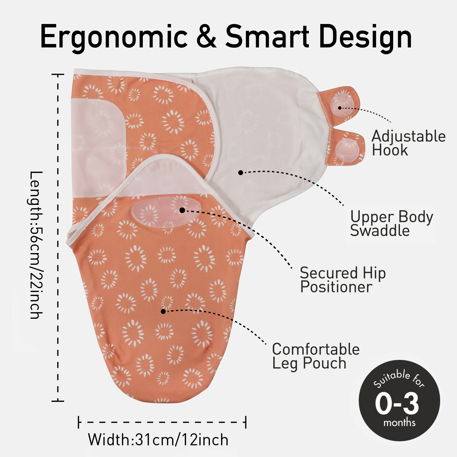 Line Rainbow | Gllquen baby Swaddle 0-3 Months 3 Pack