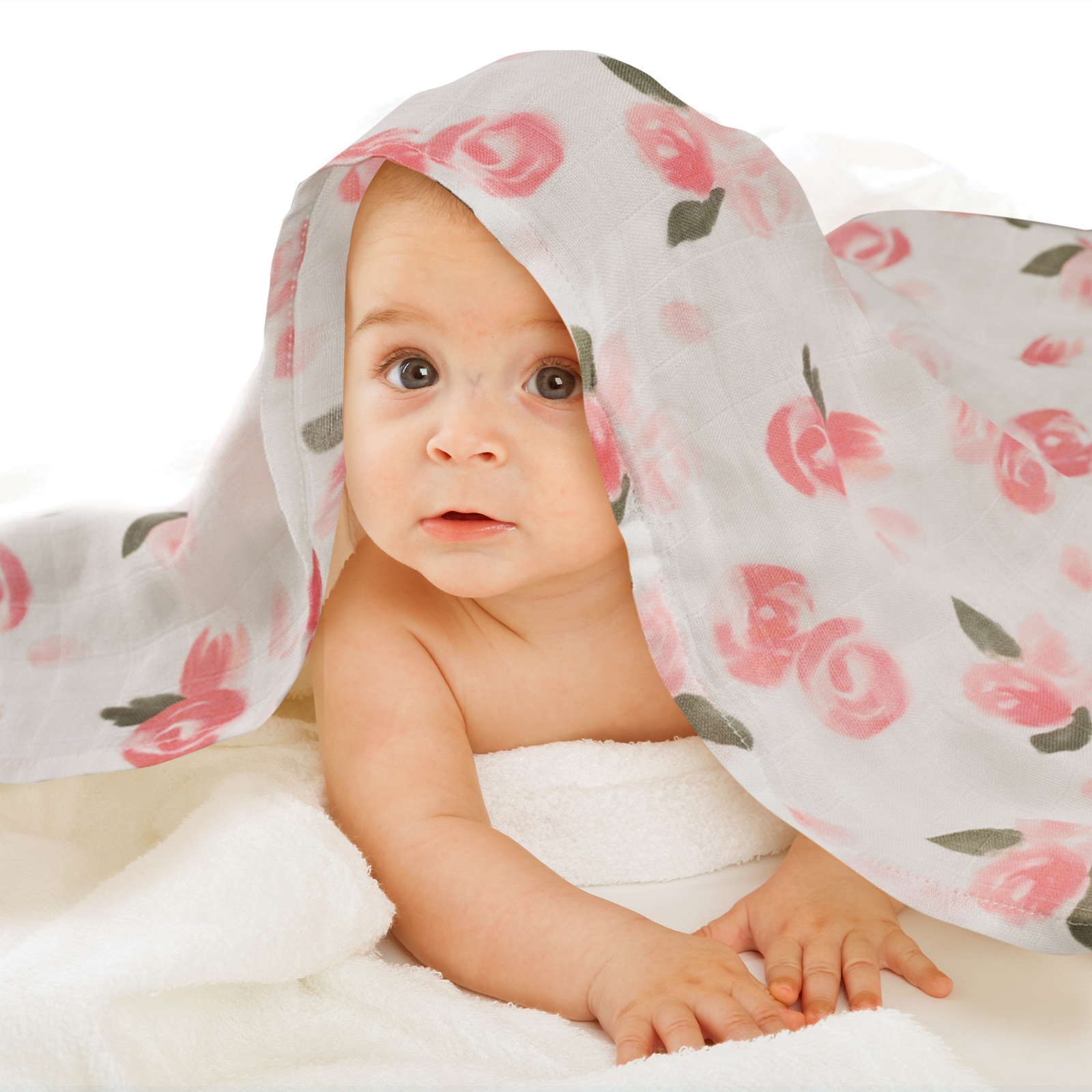 Muslin Swaddle Blankets 6-Pack, 27 X 27" - Rugosa Rose
