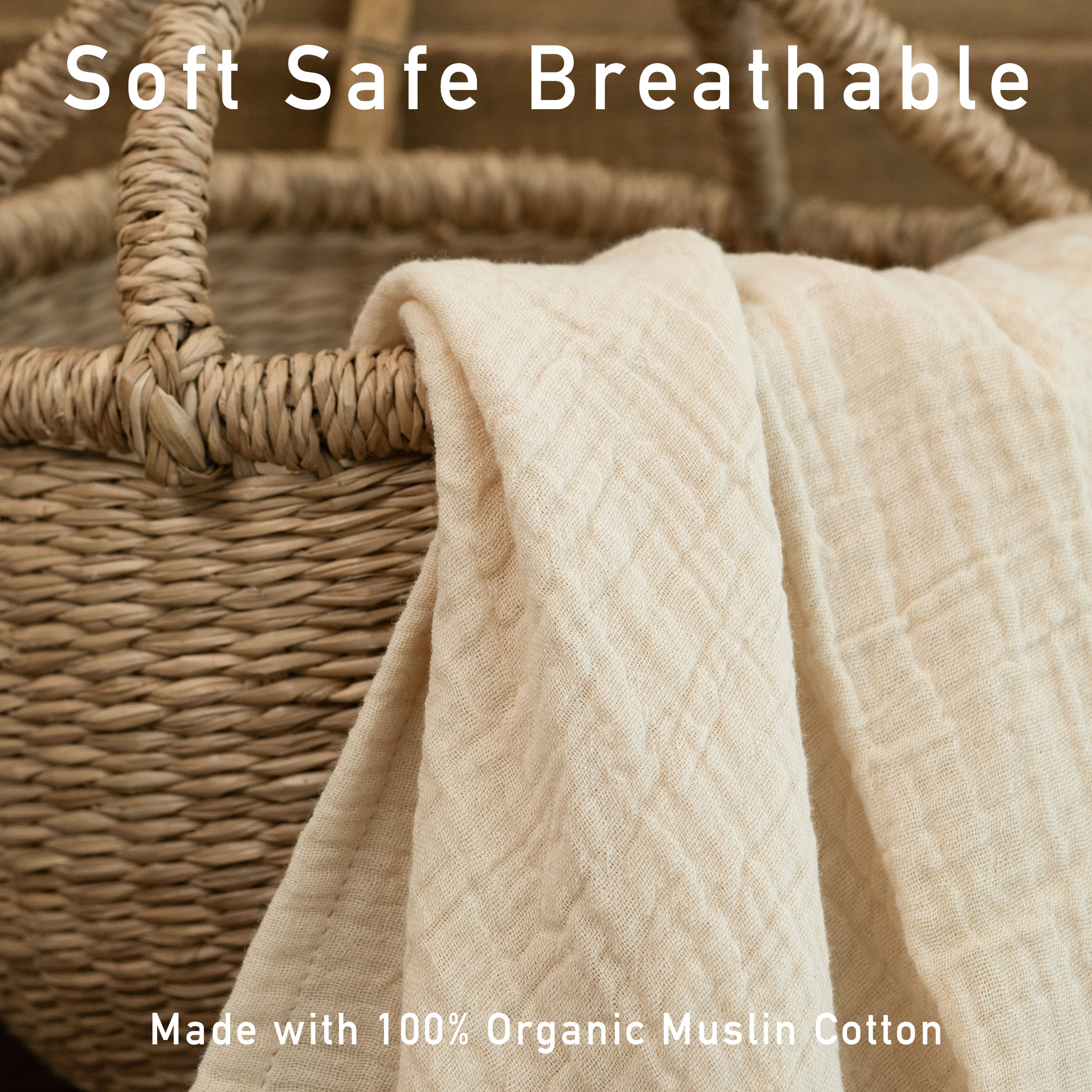 Muslin Swaddle Blankets 4-Pack | 38"x40" | Nature's Color Palette